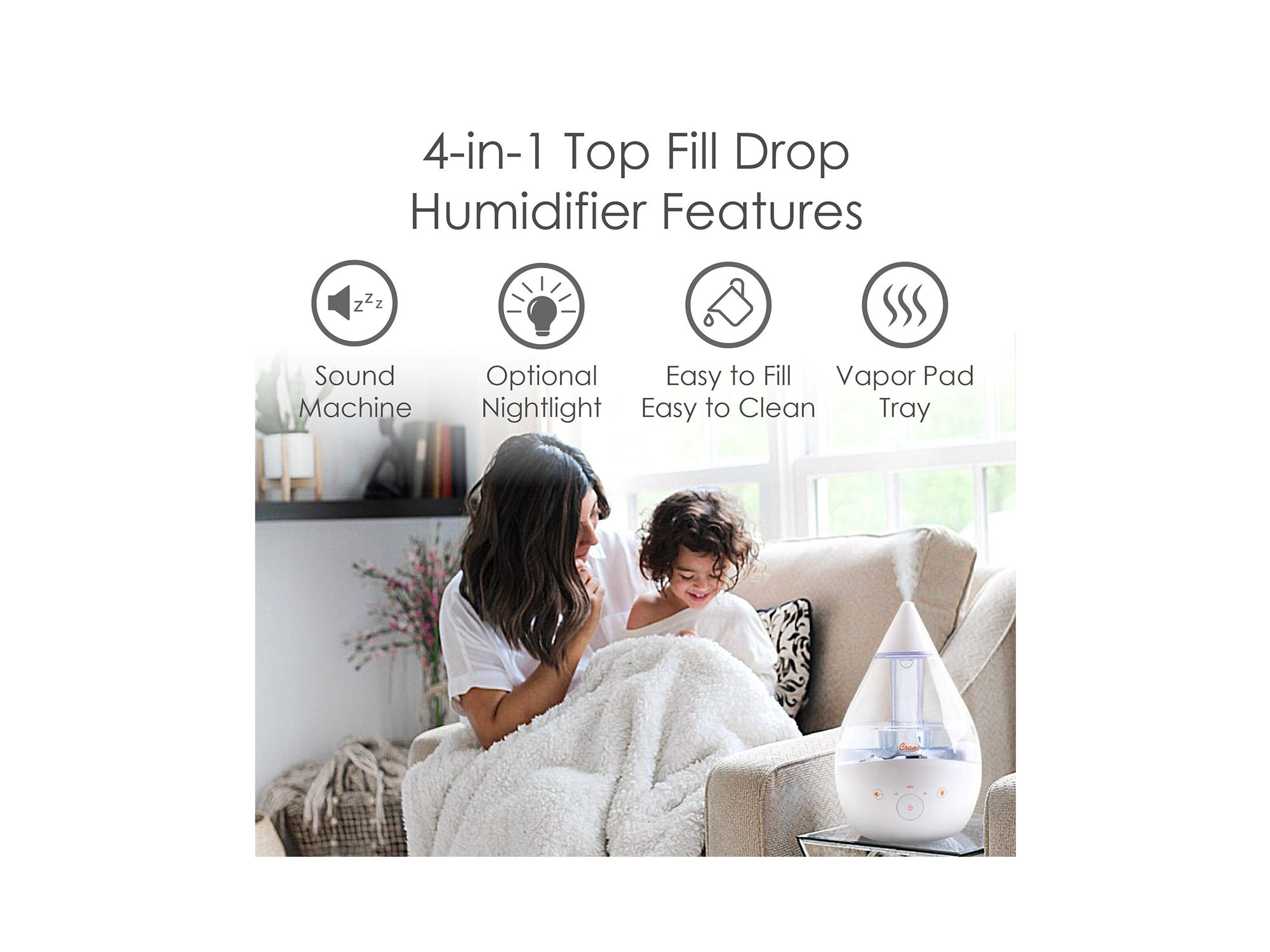 Drop 2.0 4 in 1 Cool Mist Humidifier with Aroma Tray & Sound Machine — Image 3