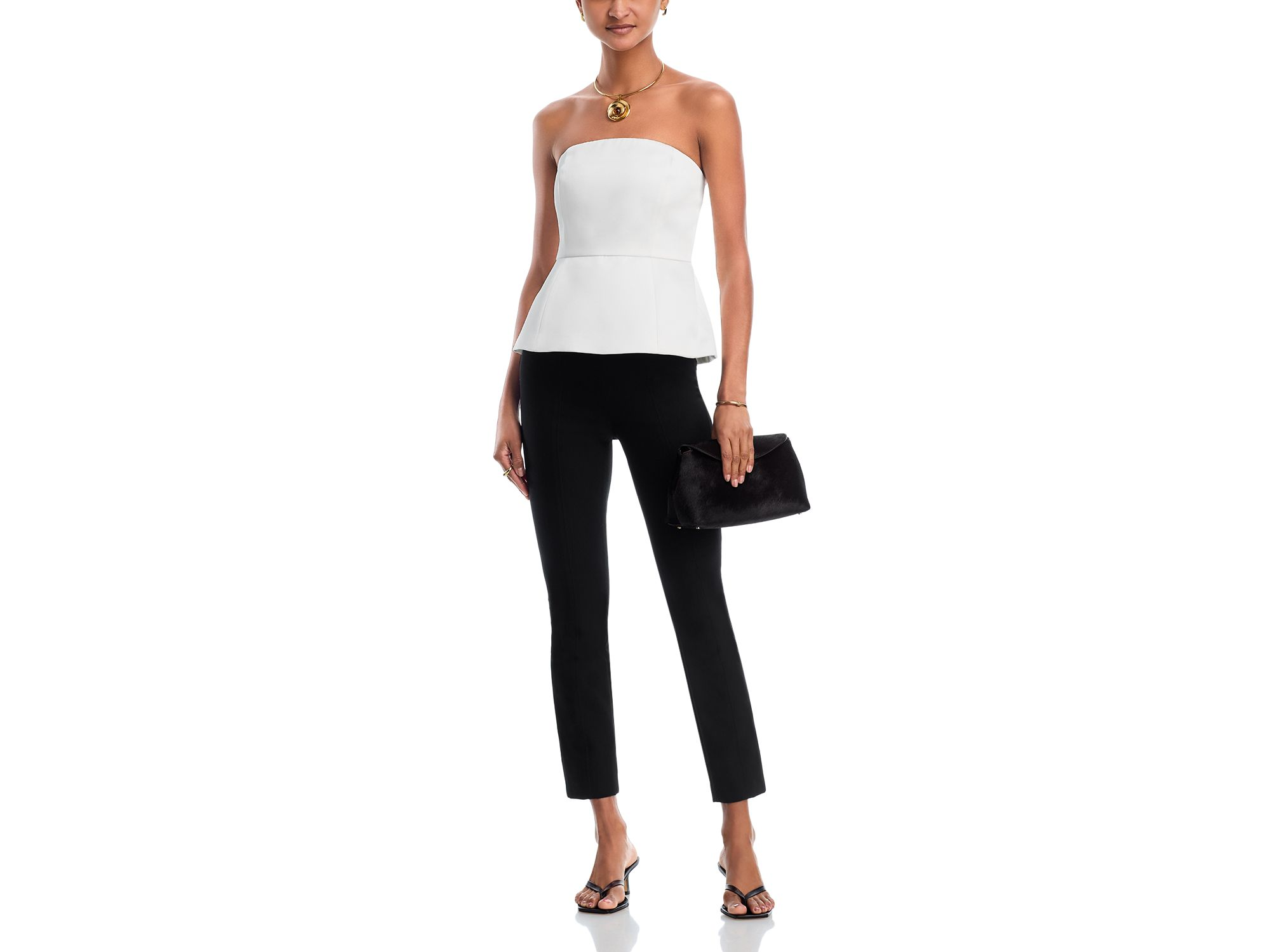 York Satin Strapless Peplum Top — Image 4
