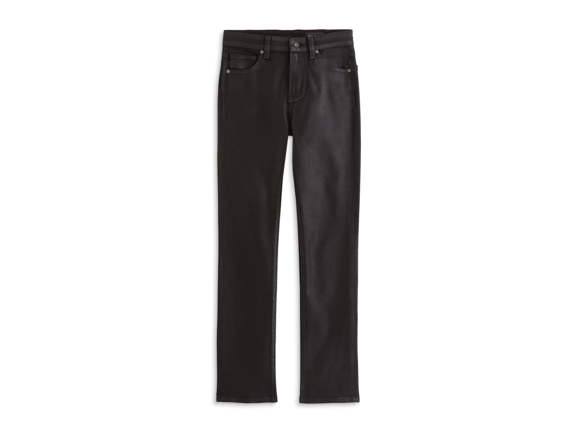 Mari Coated Mid Rise Slim Jeans in Super Black — Image 7