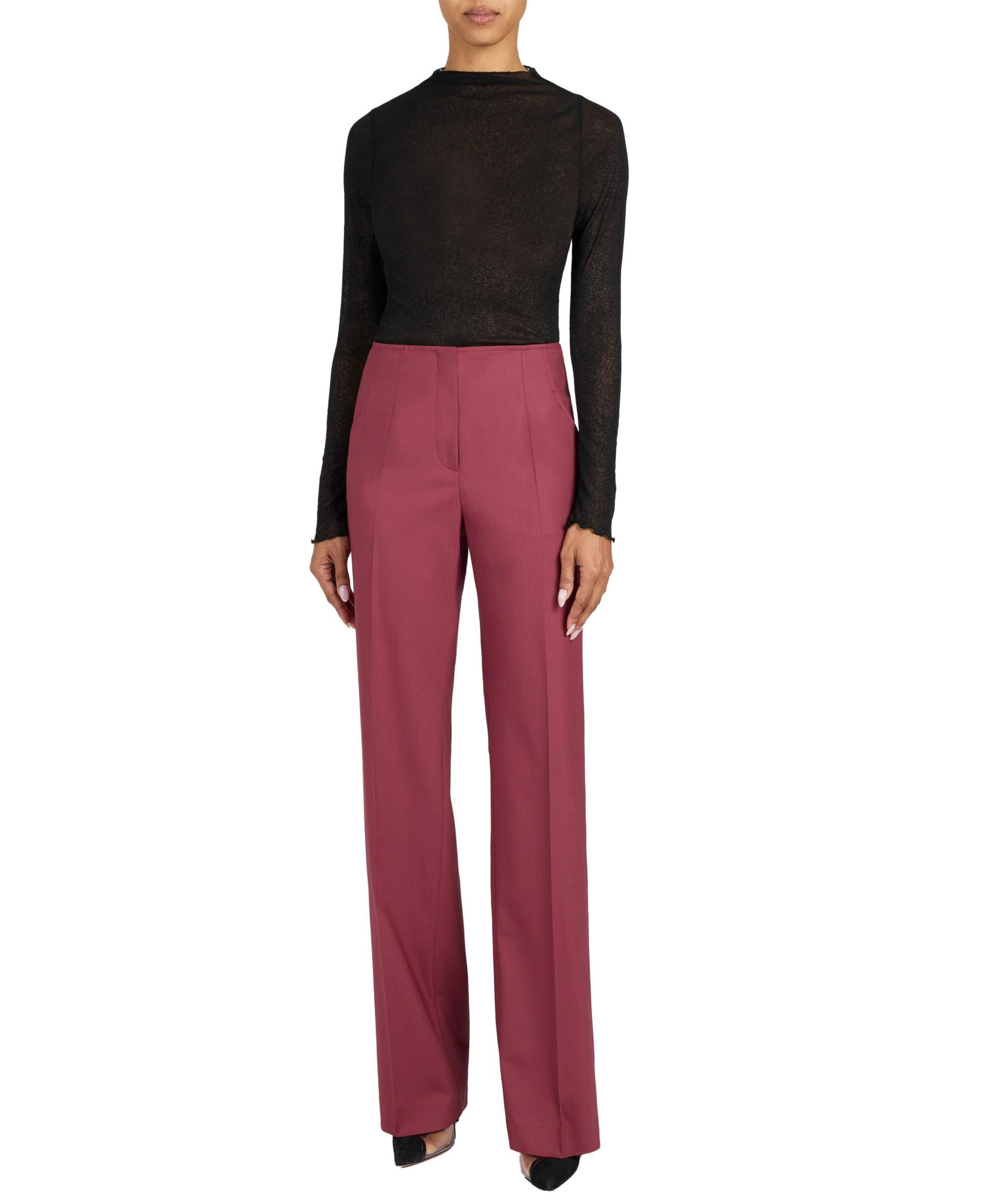 Della Straight Leg Pants in Stretch Wool — Image 4