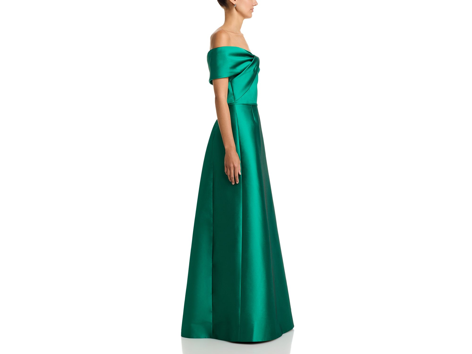 Stretch Mikado Off Shoulder Twist Front Gown — Image 5