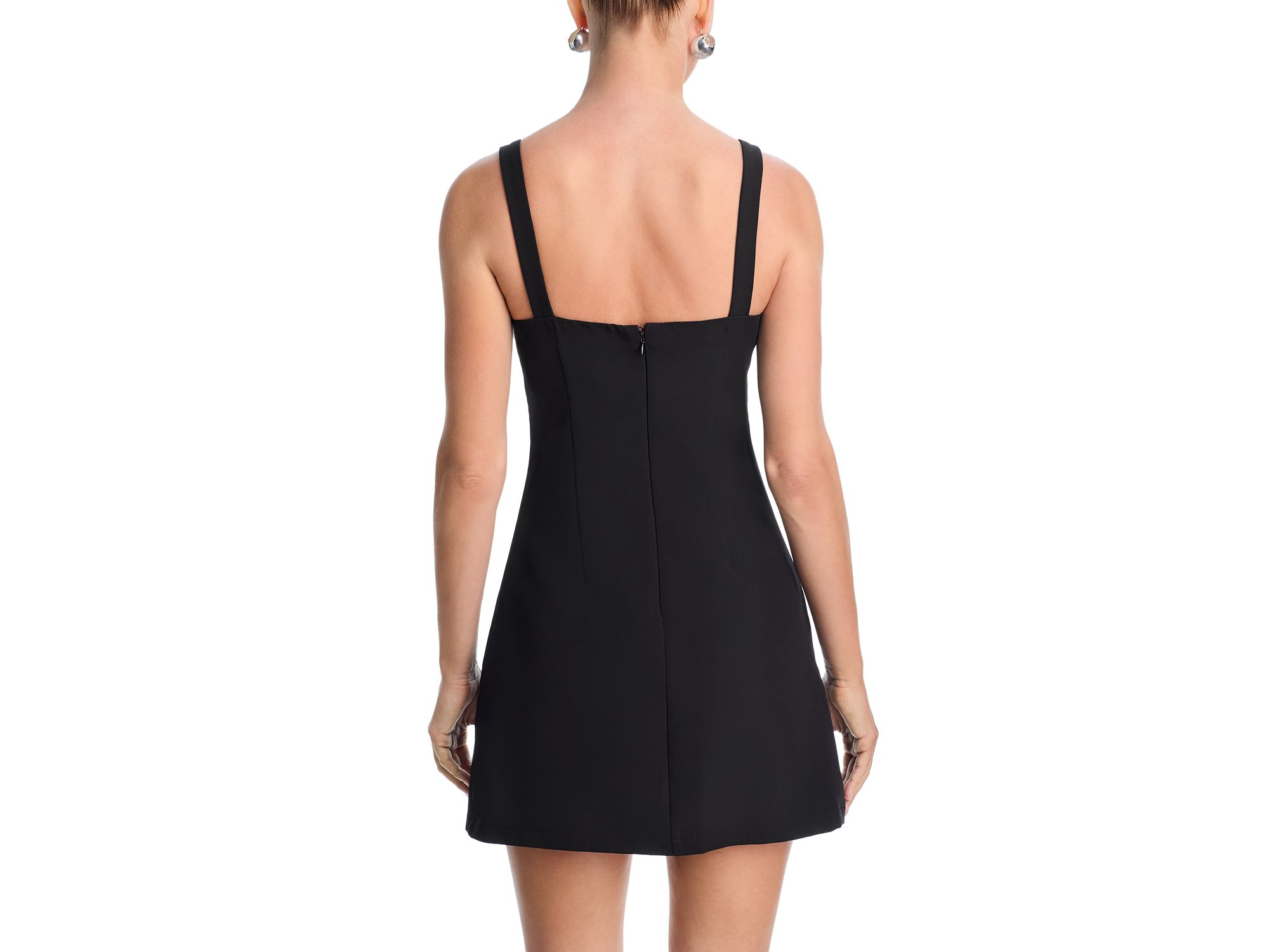 Satin Sleeveless Bow Mini Dress - Exclusive — Image 3