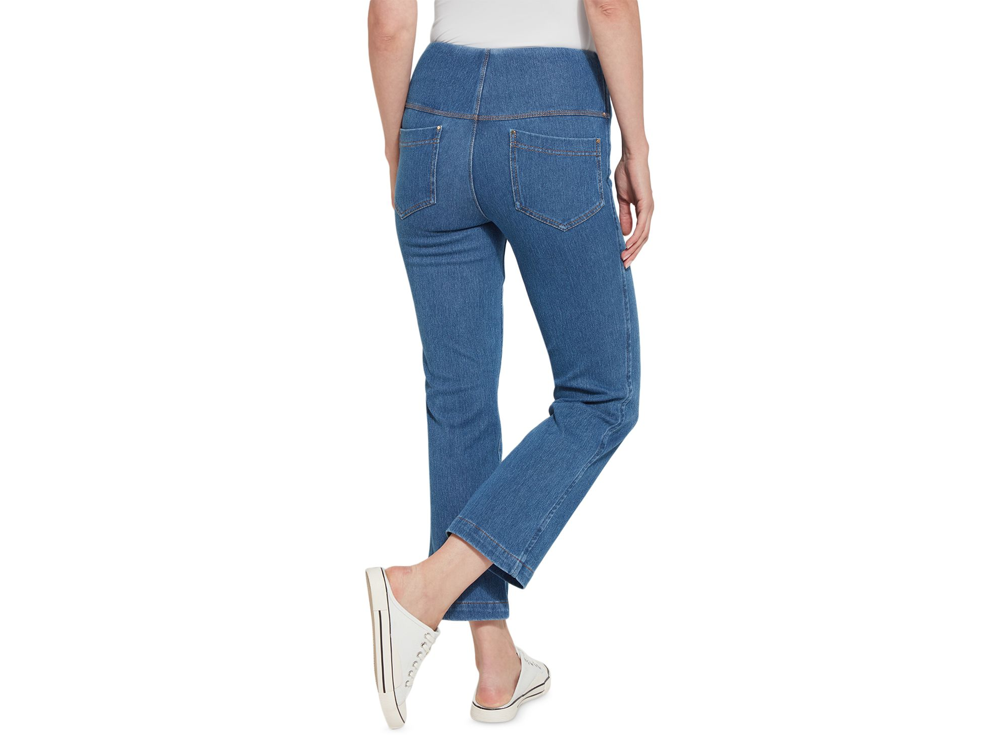 High Rise Ankle Baby Bootcut Jeans in Mid Wash — Image 4