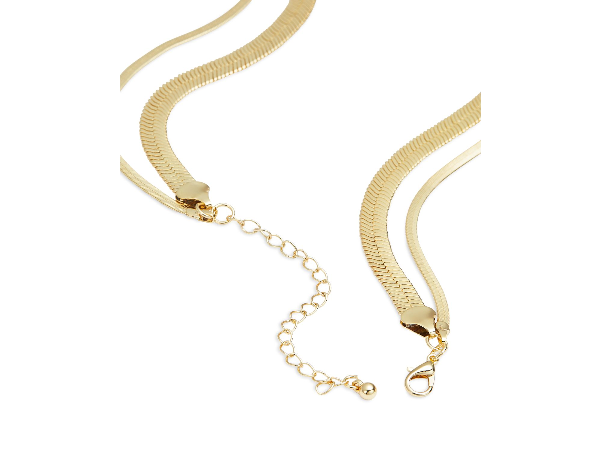 Snake Chain Layered Collar Necklace, 16"-19" - Exclusive — Image 3