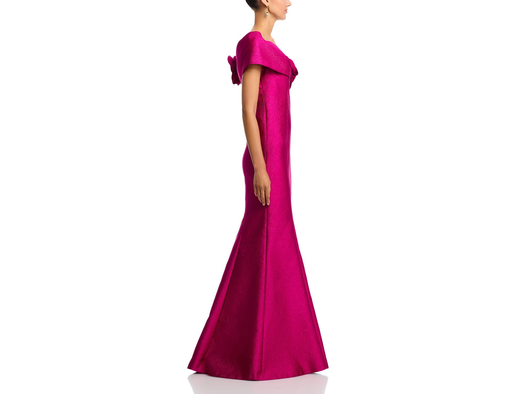 Pebble Jacquard 3D Flower Gown — Image 5
