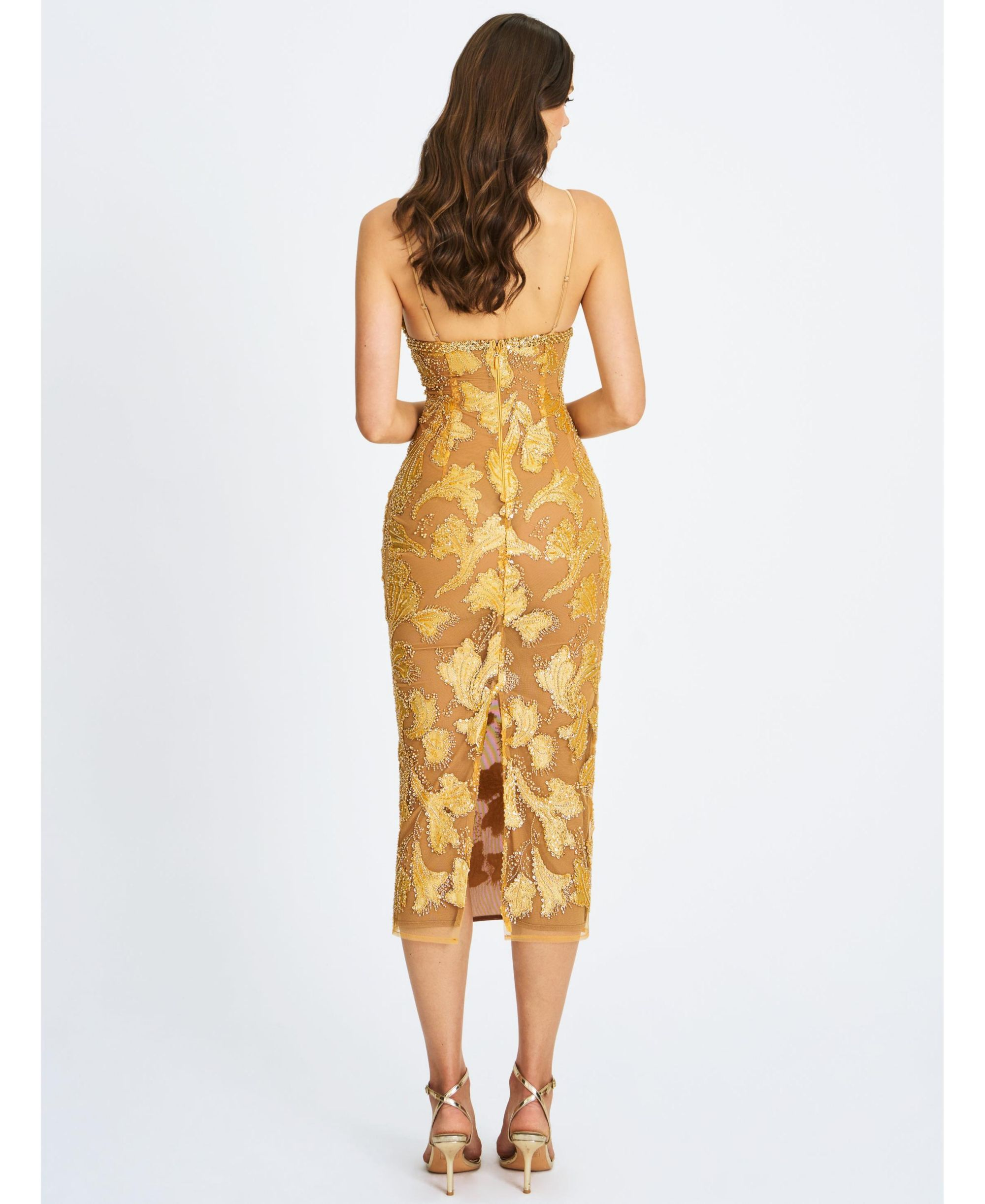 Edie Beaded Sequin Midi Pencil Dress — Image 8