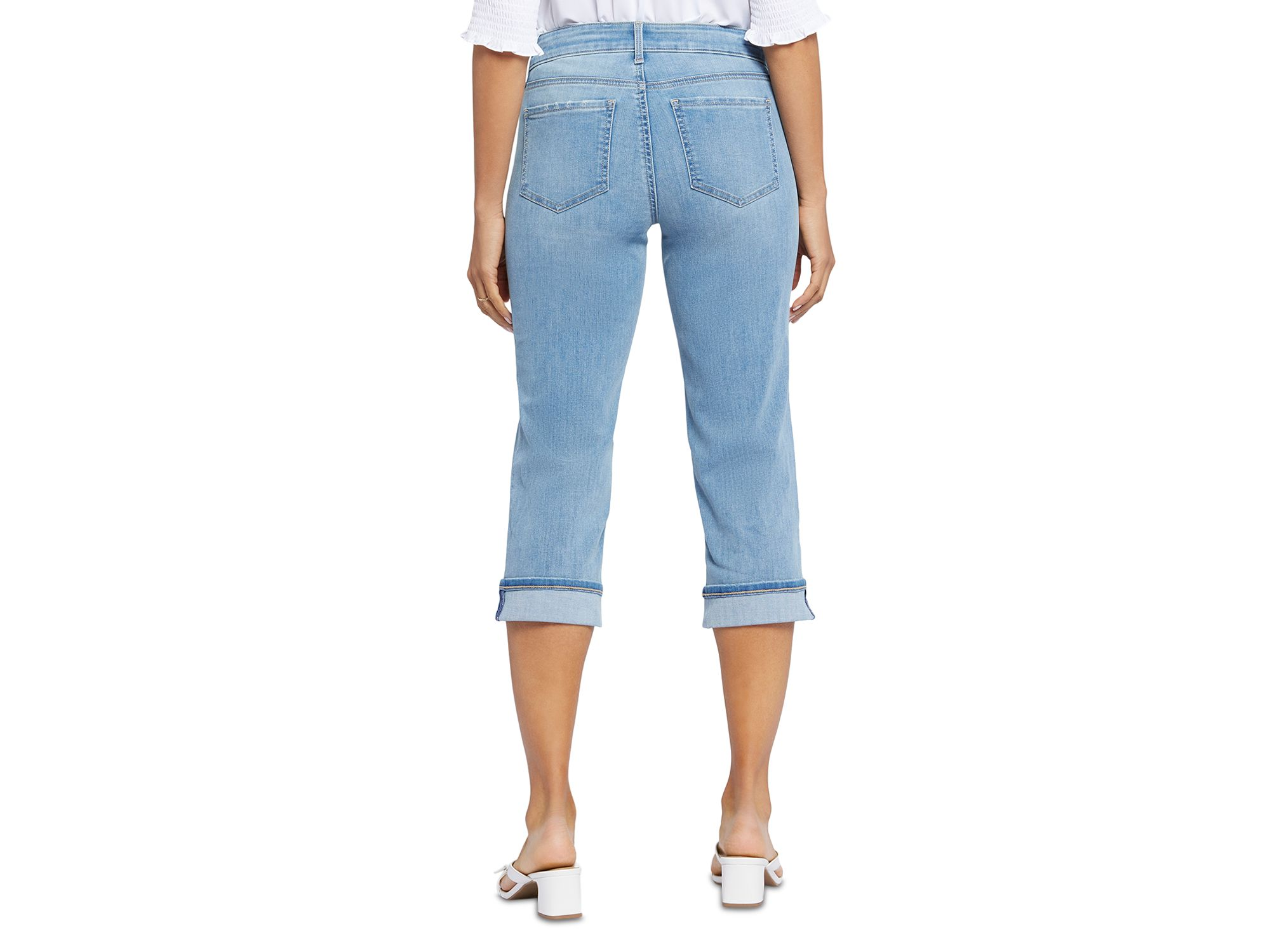 Marilyn Cuffed Straight Leg Cropped Jeans in Lakefront — Image 4