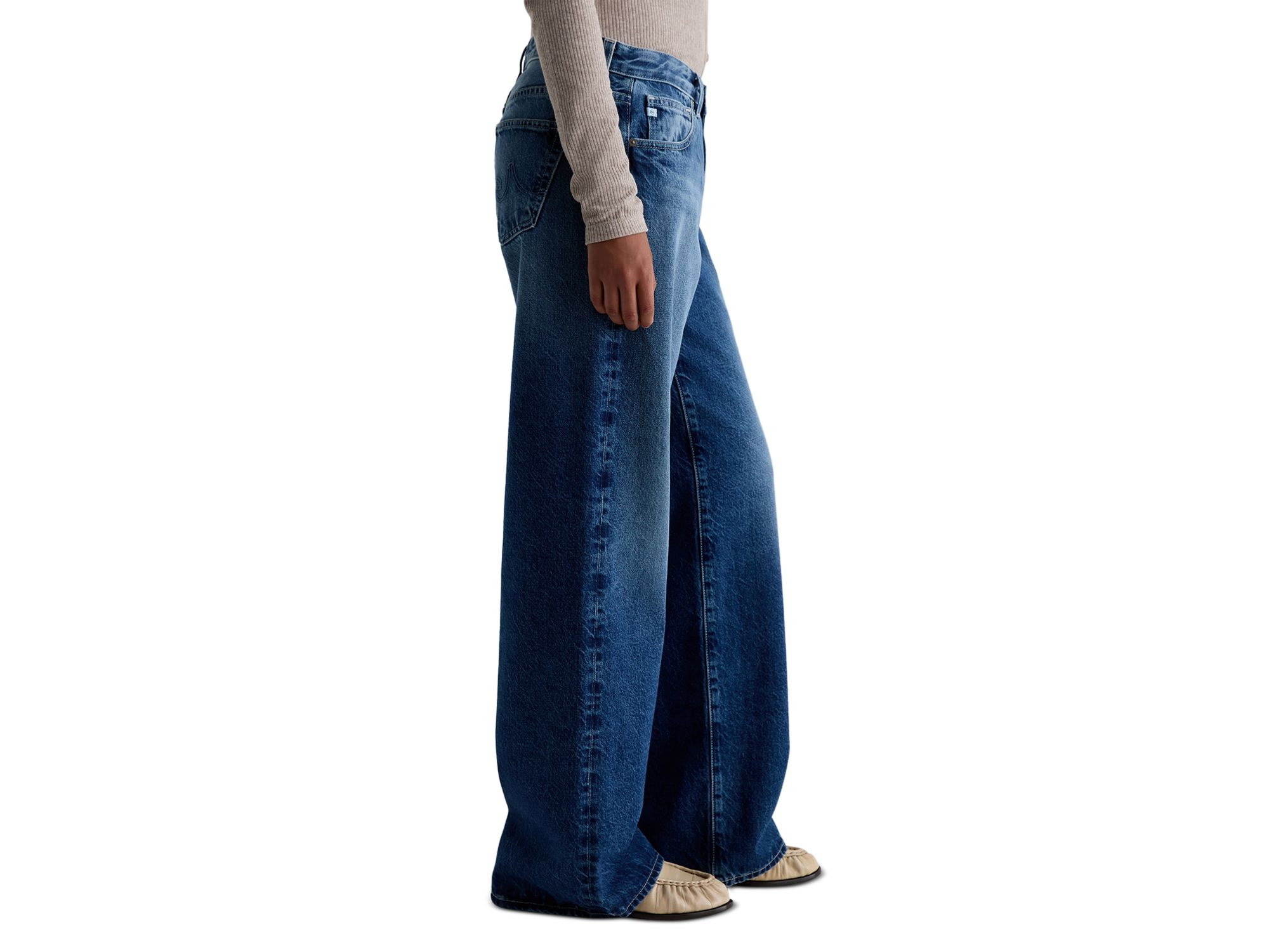 Adria Low Rise Wide Leg Jeans in Ojai — Image 4
