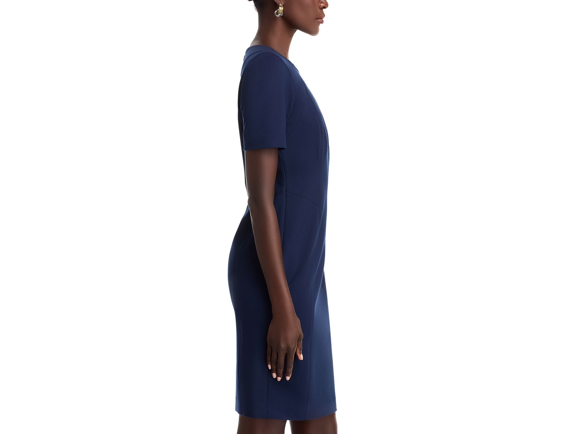 Judianne Short Sleeve Fitted Sheath Dress - Exclusive — Image 5