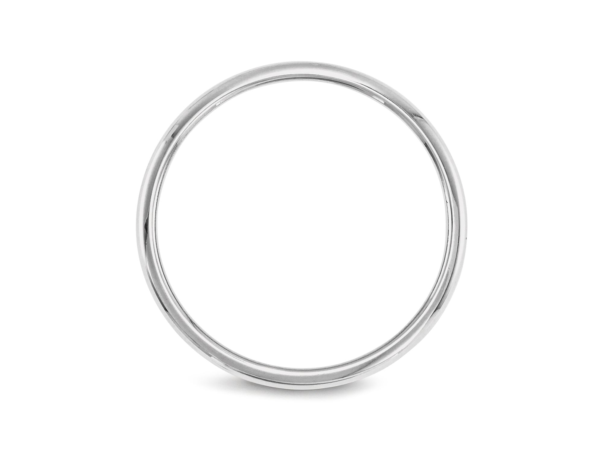 Men's 2mm Half Round Band Ring in 14K White Gold — Image 3