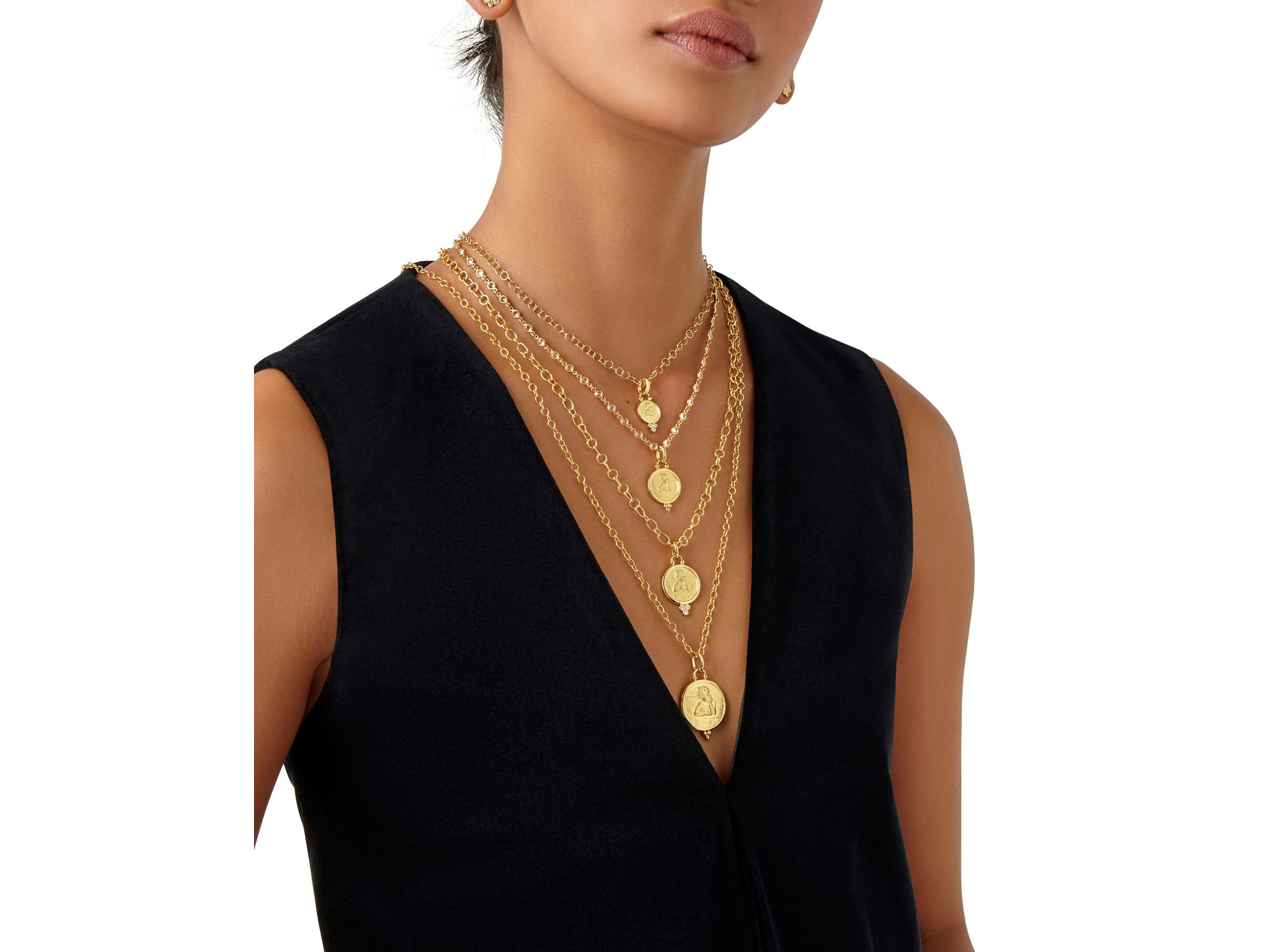 18K Gold 16mm Angel Pendant with Diamonds — Image 3