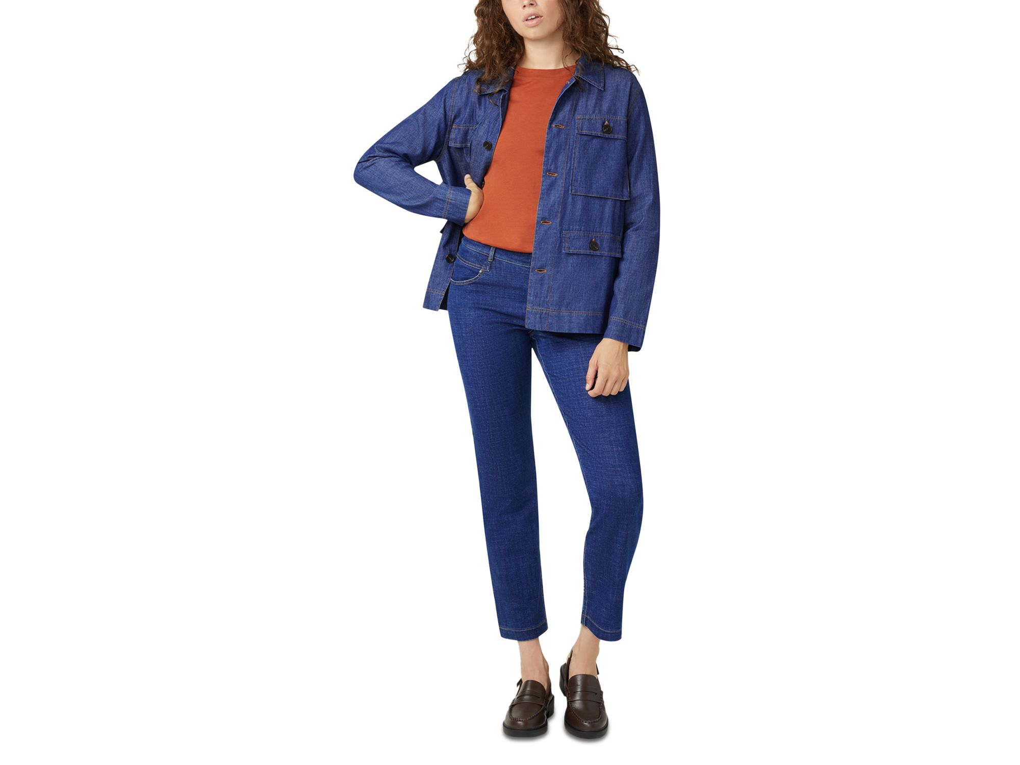 Crosshatch Mid Rise Straight Jeans in Indigo — Image 4