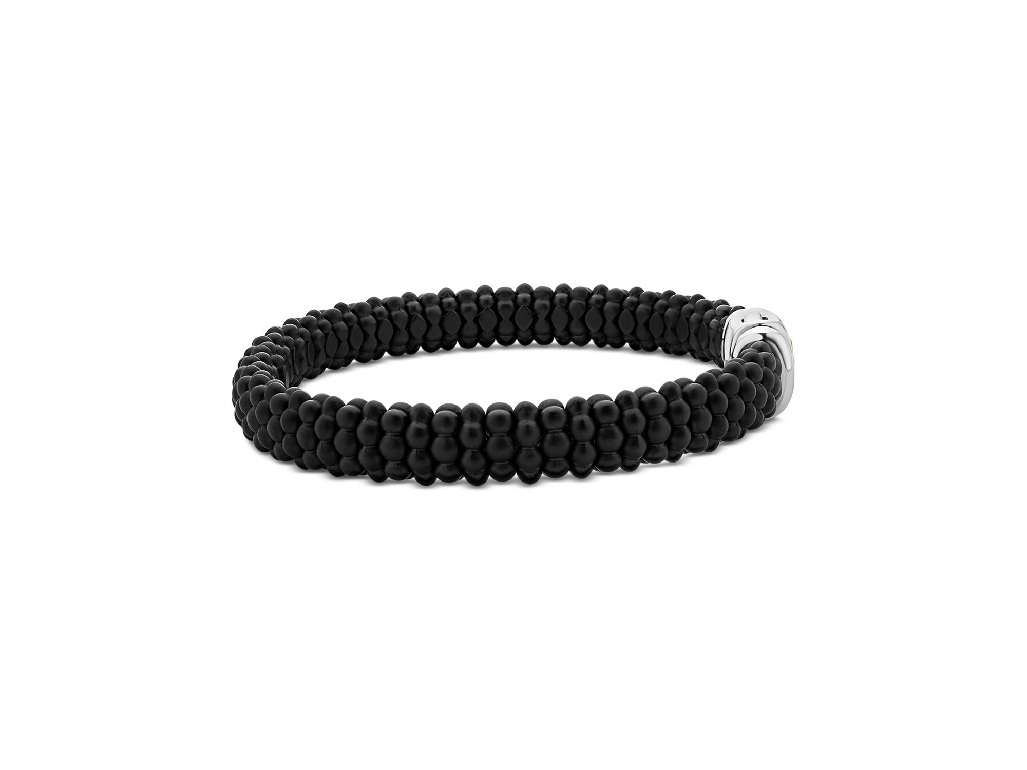 Men's 18K Yellow Gold & Sterling Silver Anthem Black Ceramic Caviar Bead Bracelet - Exclusive — Image 6