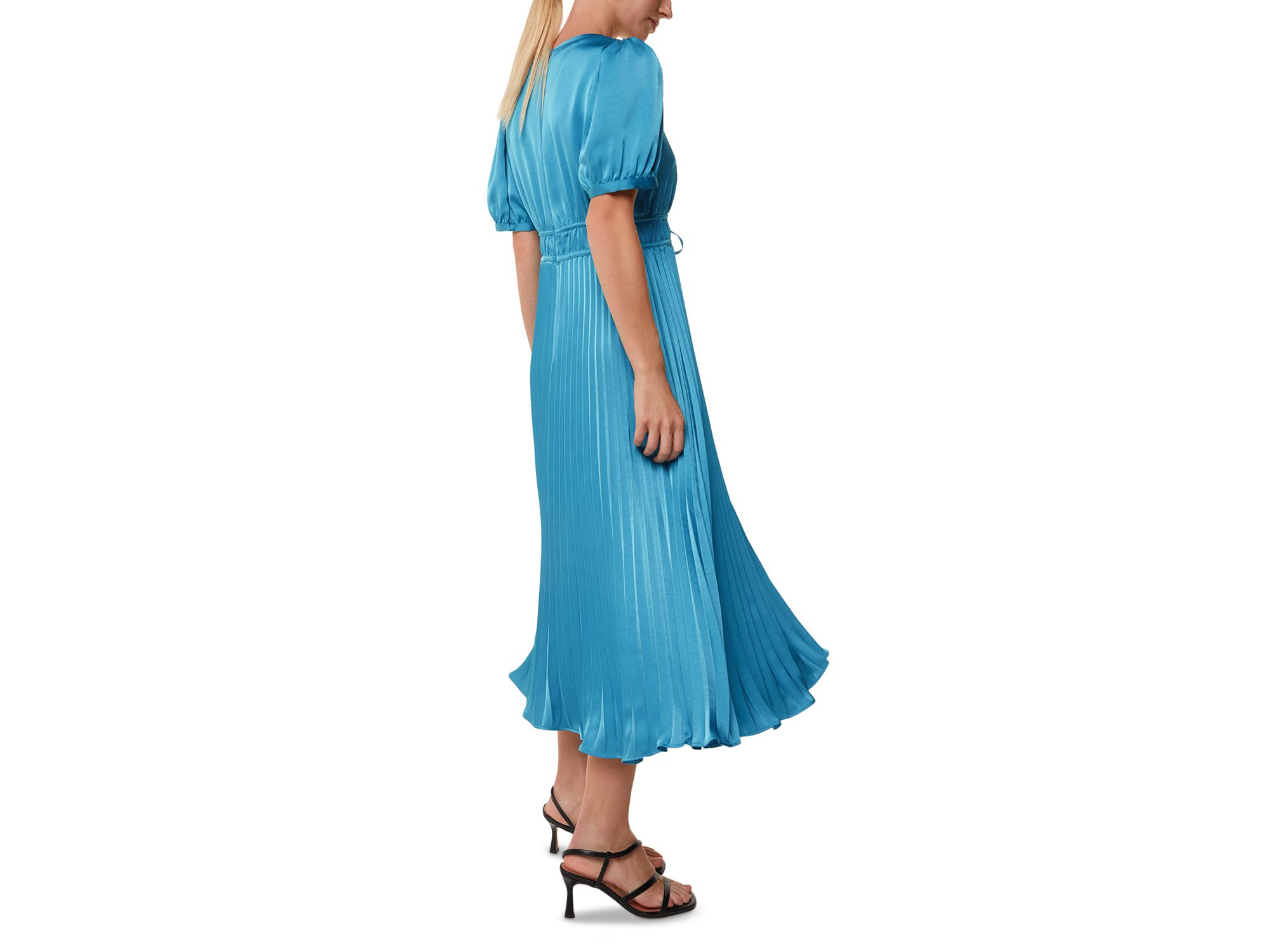 Delilah Satin Pleated Dress — Image 5
