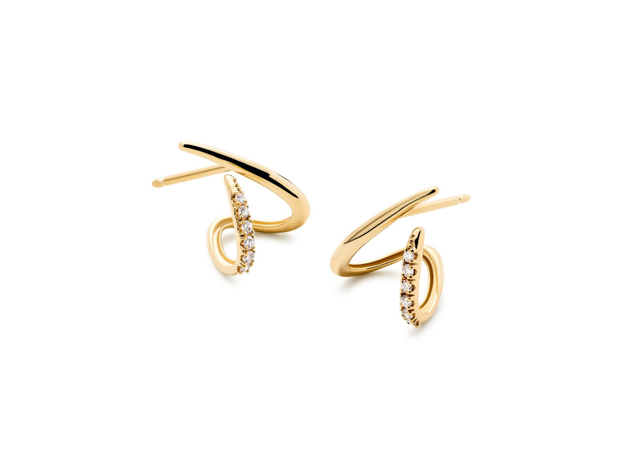 Solid Gold Lab Grown Diamond Aurora Huggie Studs — Image 5