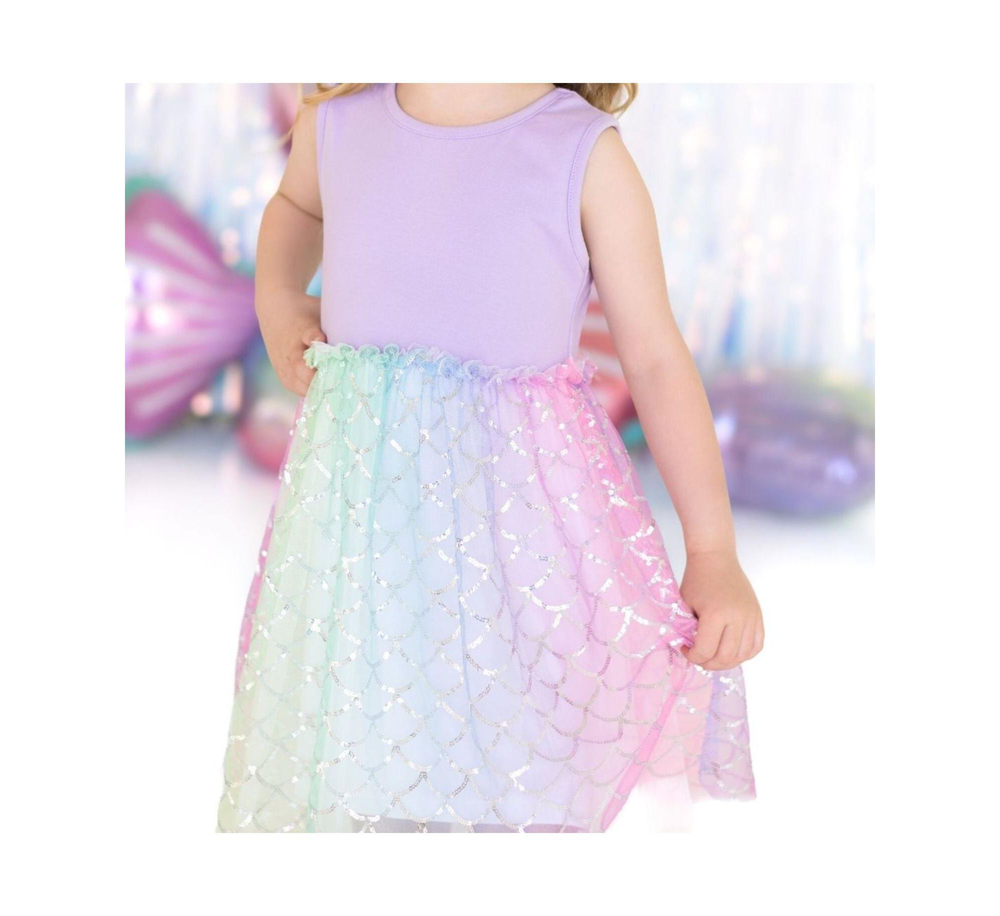Girls' Rainbow Mermaid Tank Tutu Dress - Little Kid, Big Kid — Image 3