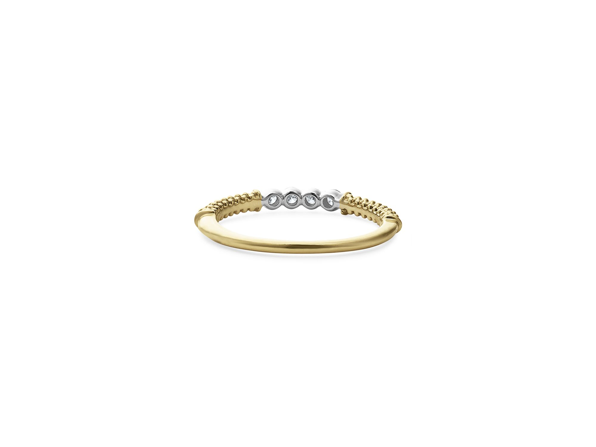 18K White & Yellow Gold Signature Caviar Diamond Stacking Rings — Image 6