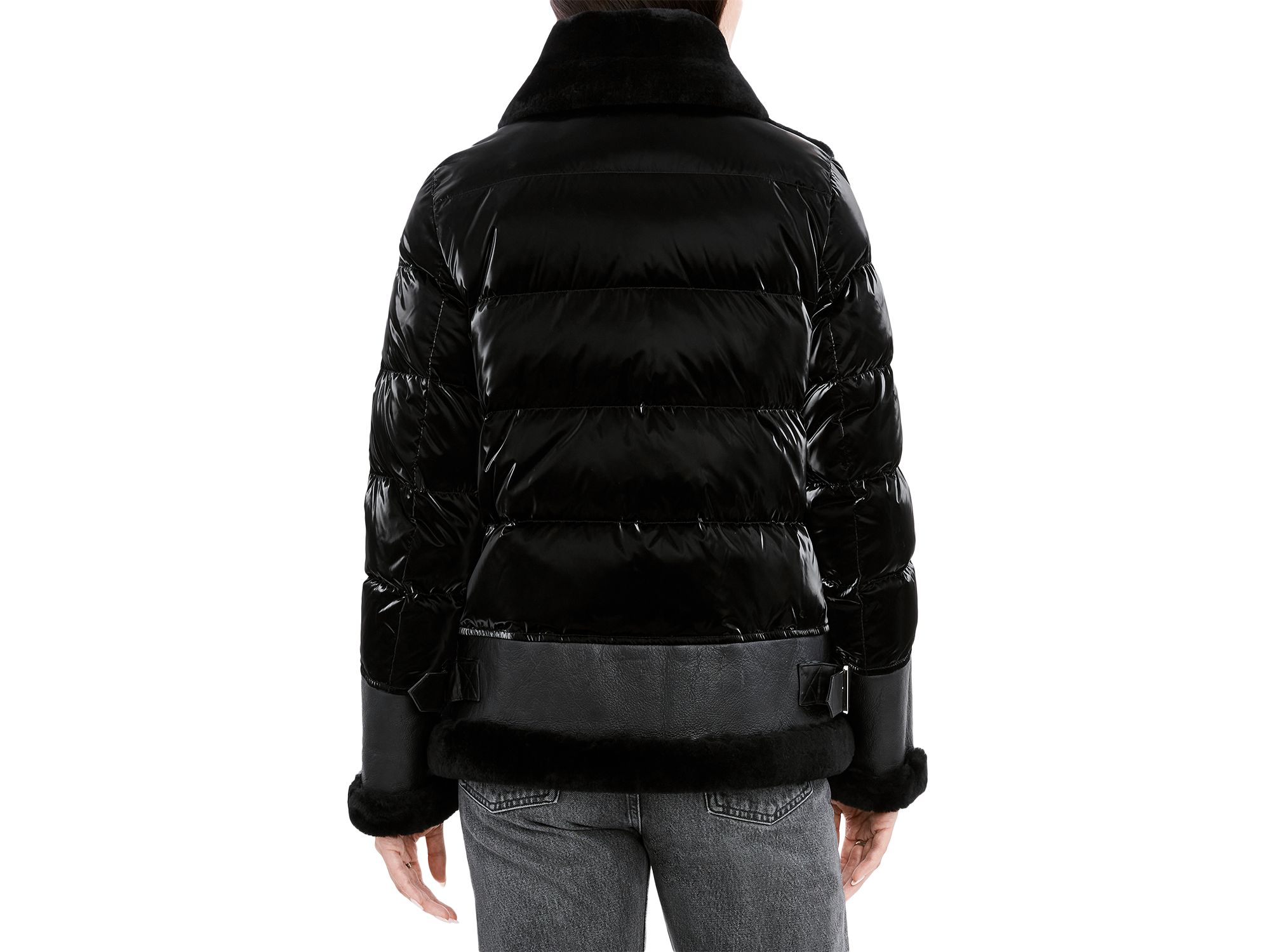 Mel Shearling Panel Down Puffer Coat — Image 3