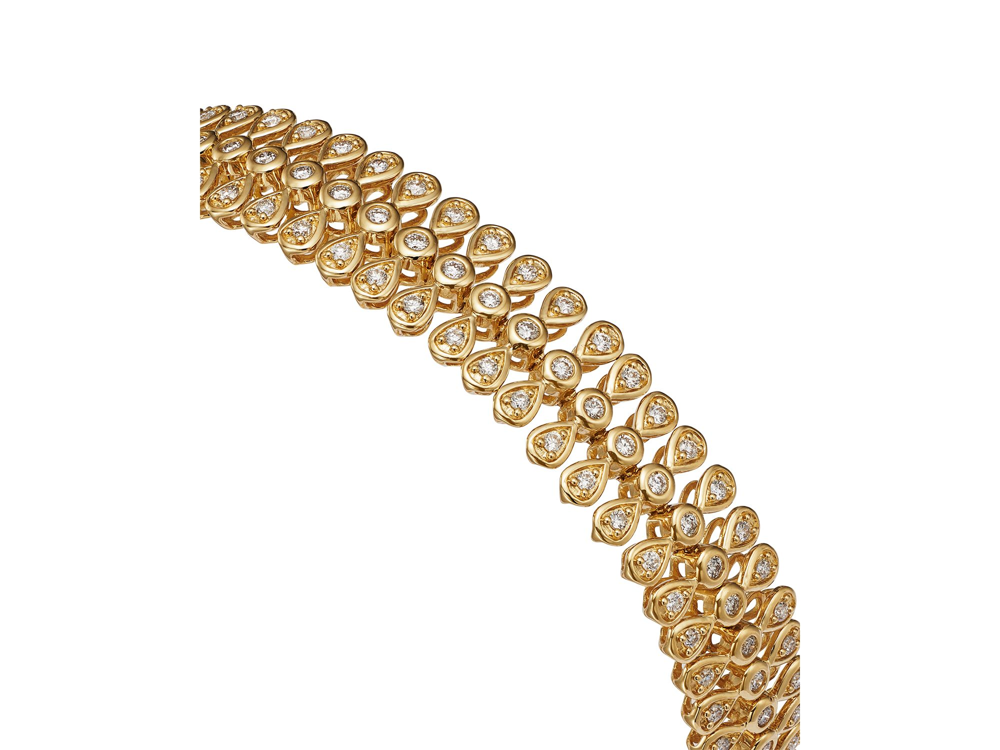 Diamond Multi-Row Bracelet in 14K Yellow Gold, 2.0 tcw — Image 3