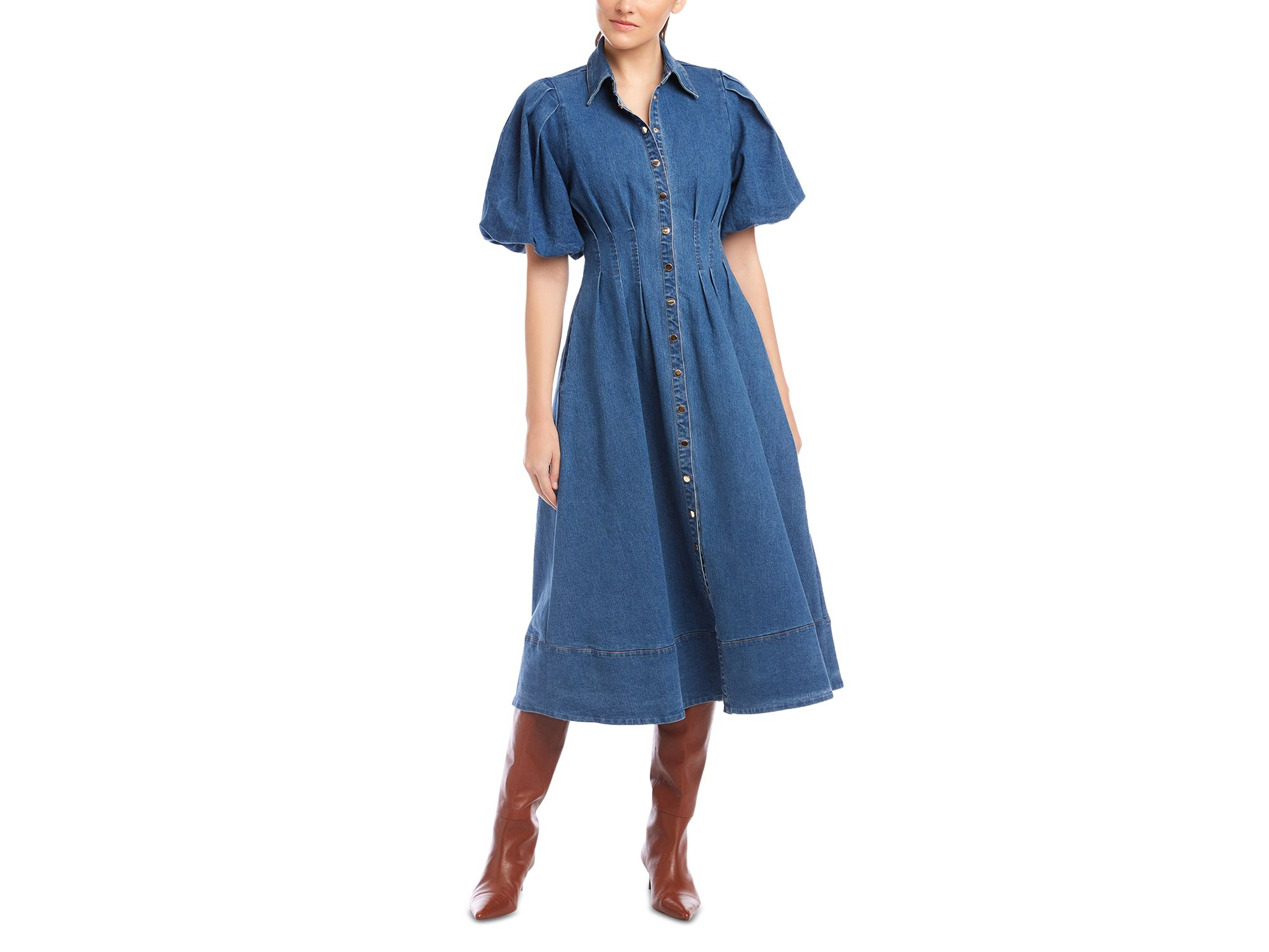 Esme Denim Midi Shirt Dress — Image 7