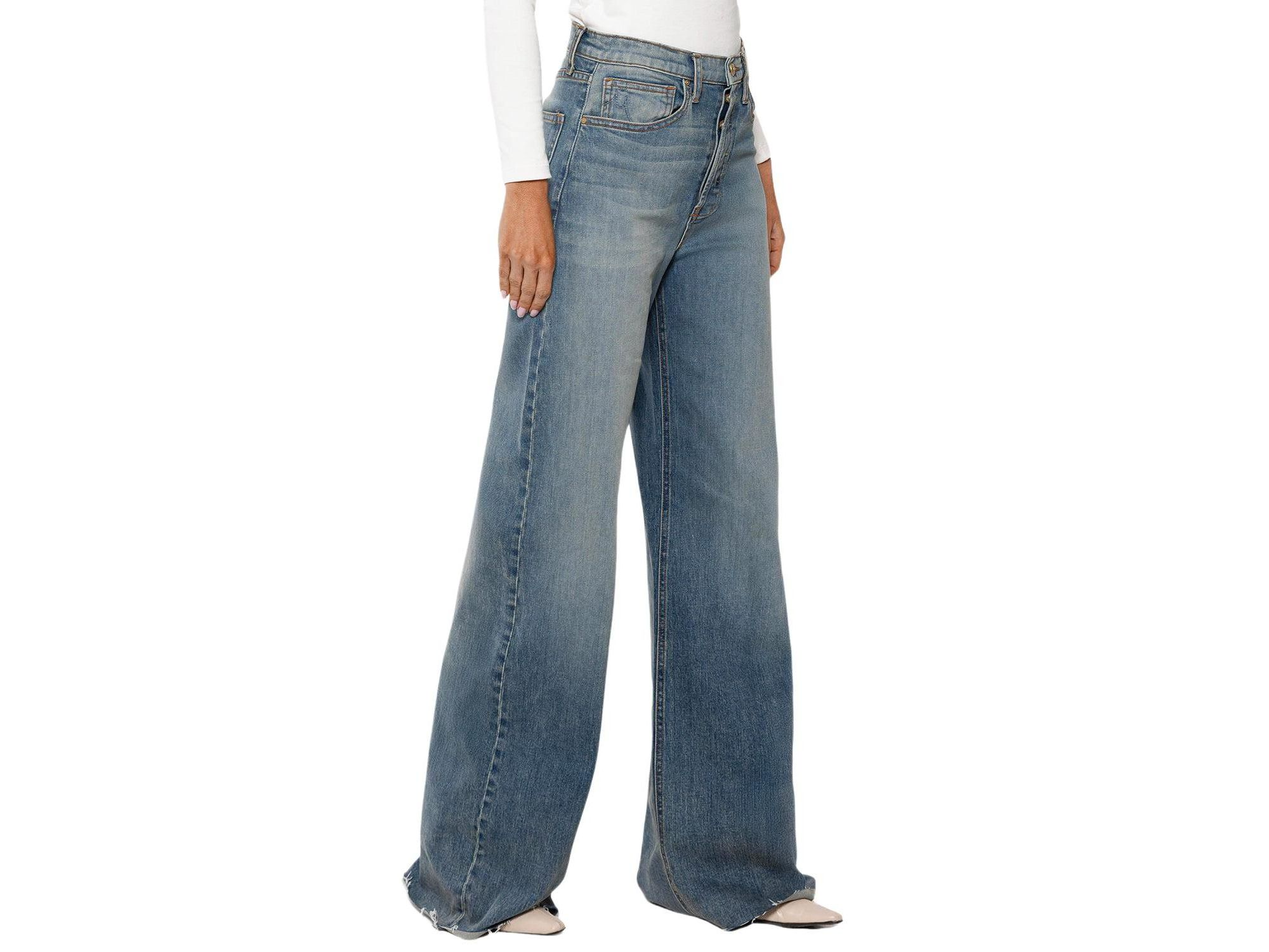 High Rise Adeline Cuffed Jeans in Light Blue — Image 3