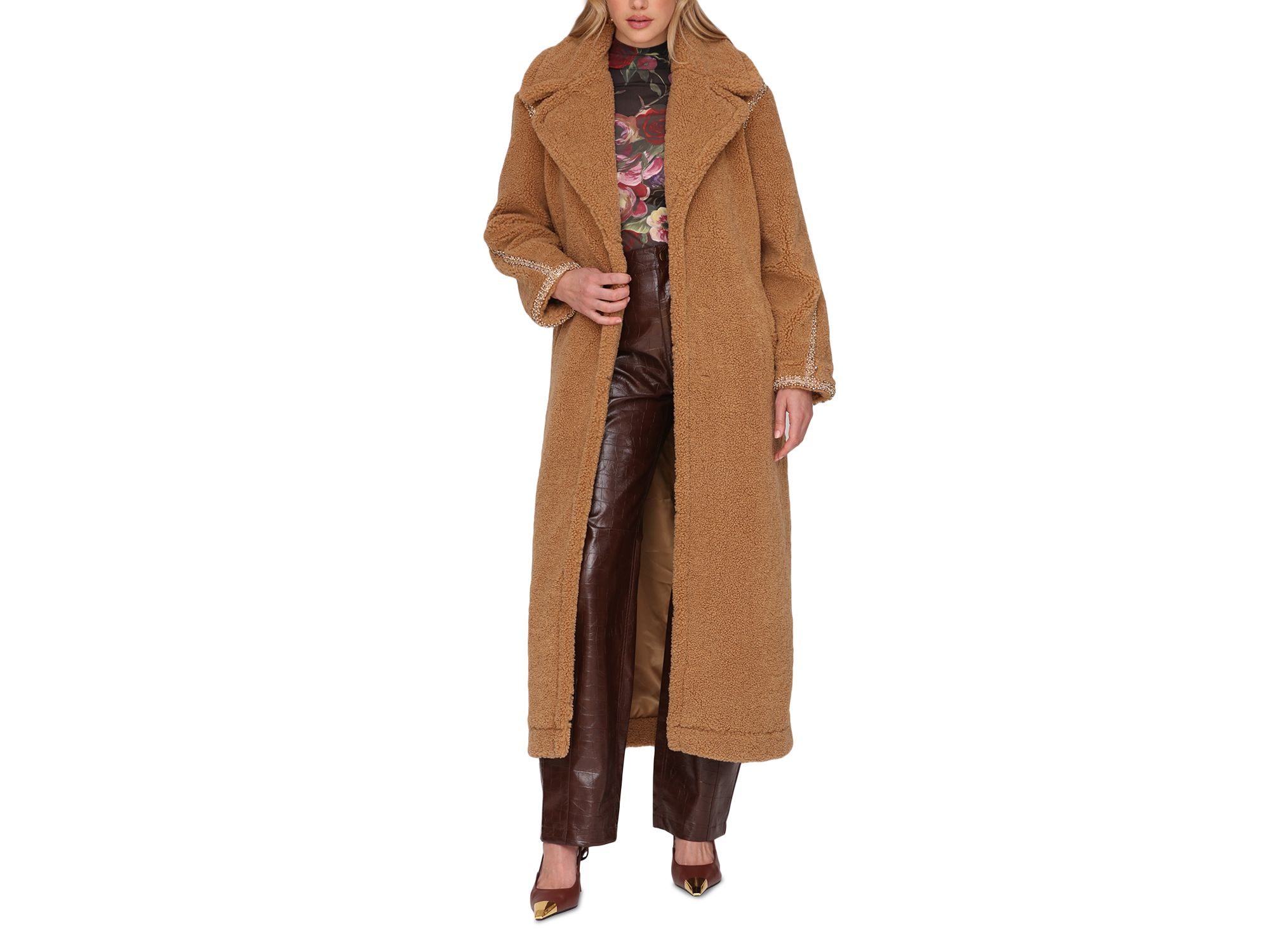 Embellished Belted Oversized Coat — Image 5