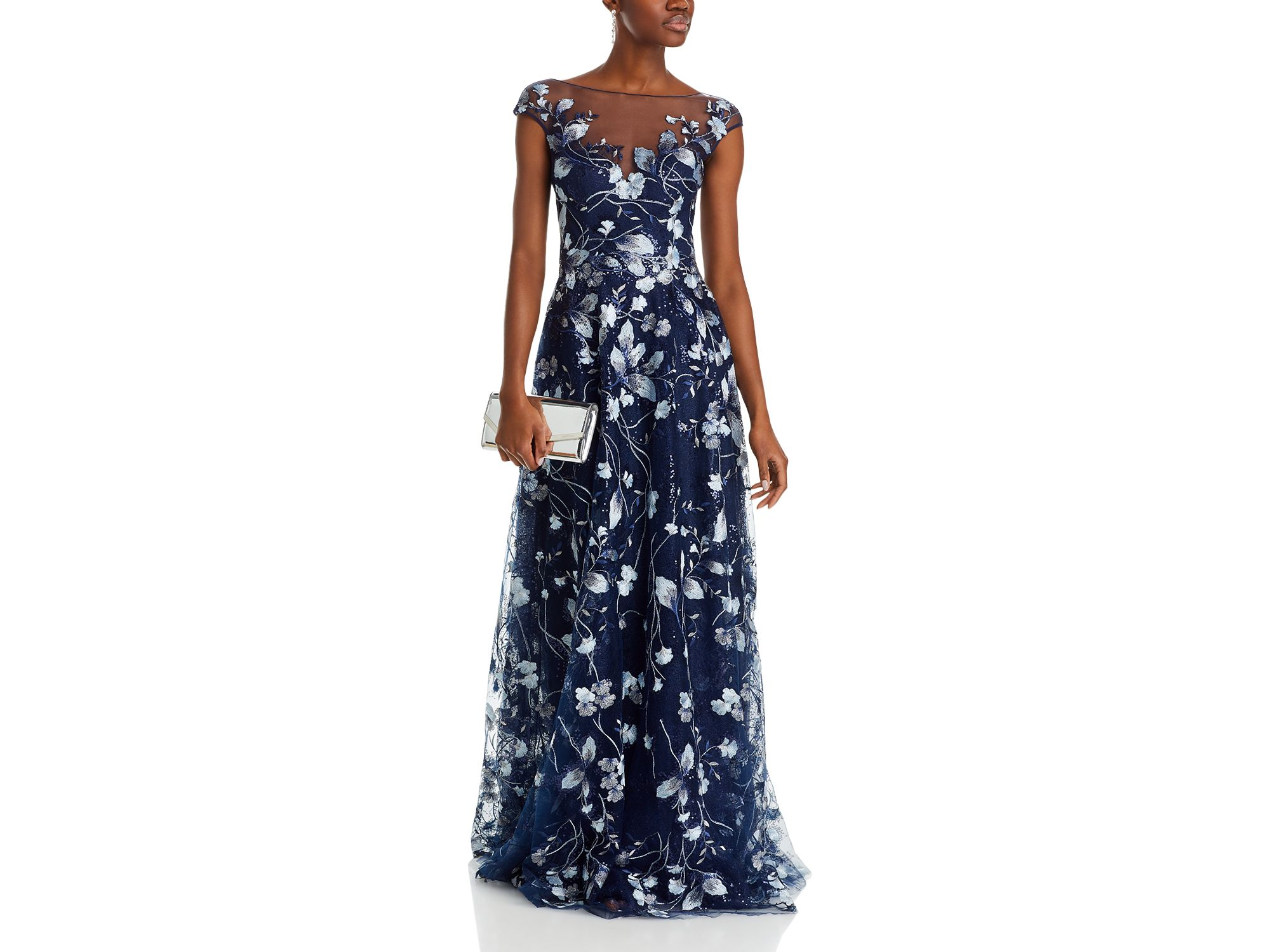 Embroidered Lace Illusion Bodice Gown — Image 5