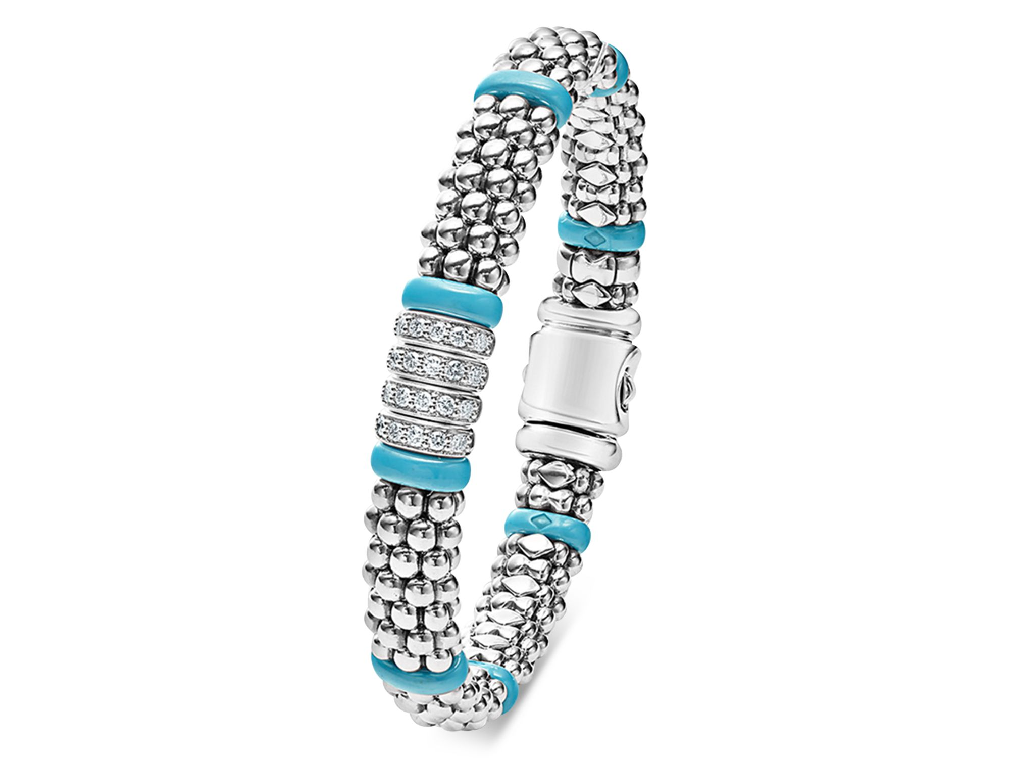 Blue Caviar & Diamond Sterling Silver Bracelet — Image 3