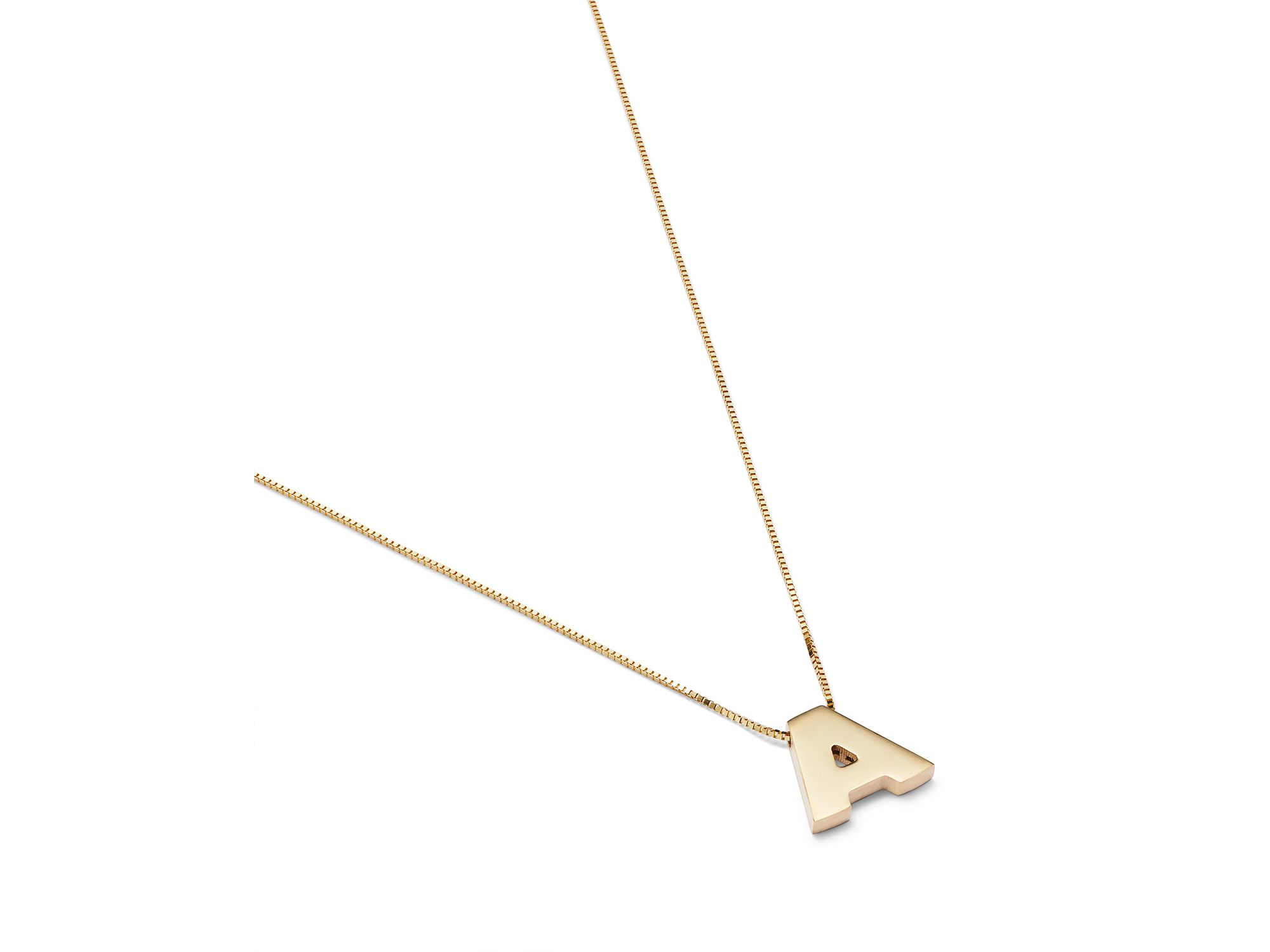 Initial Pendant Necklace in 14K Yellow Gold, 16" — Image 3