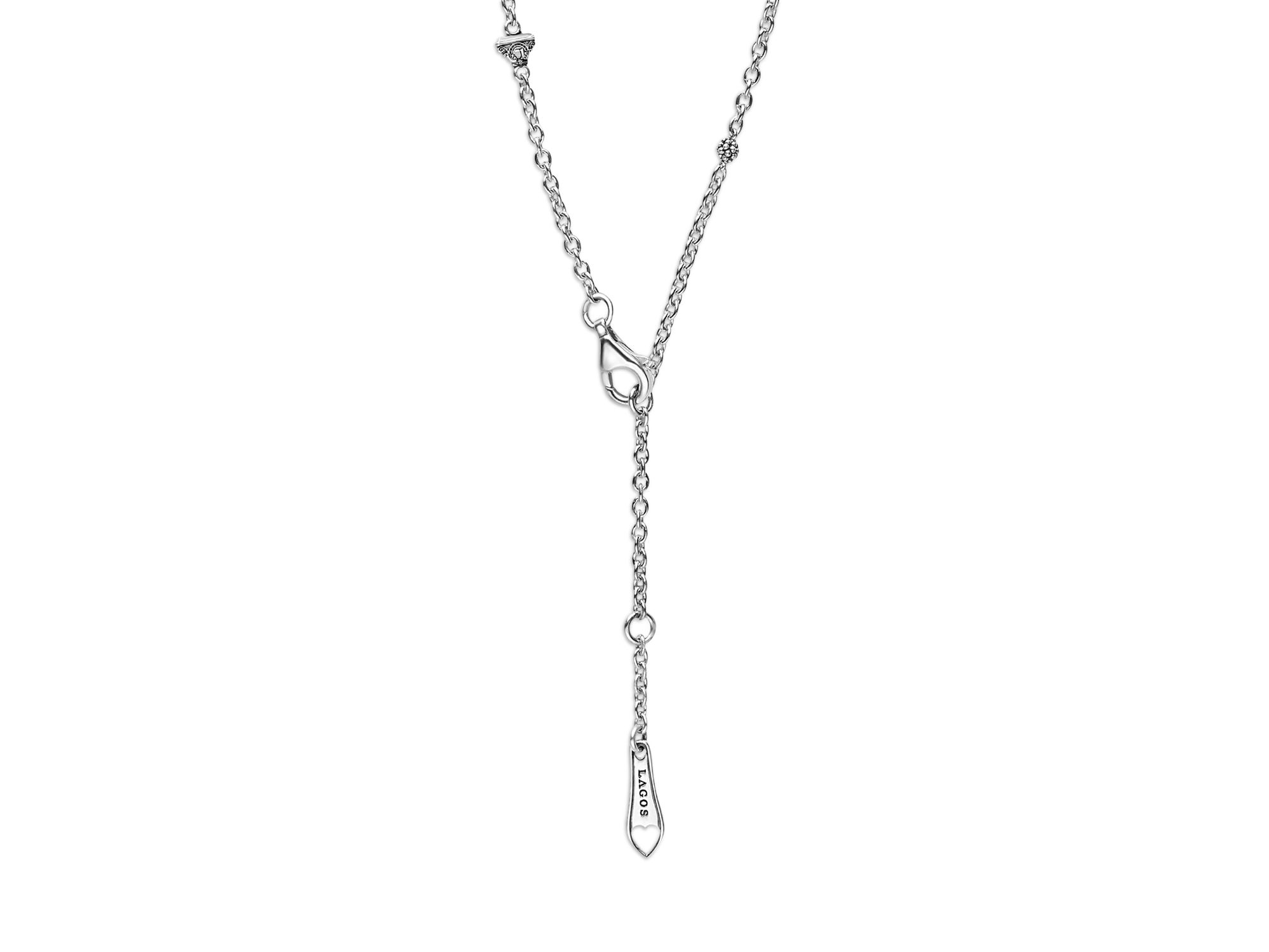 Sterling Caviar Bubbly Bead Station Necklace, 18" — Image 5