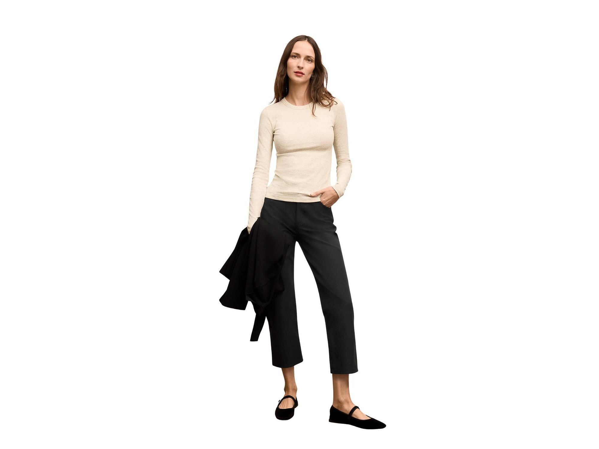 Malley Organic Ribbed Pima Cotton Fitted Tee — Image 4