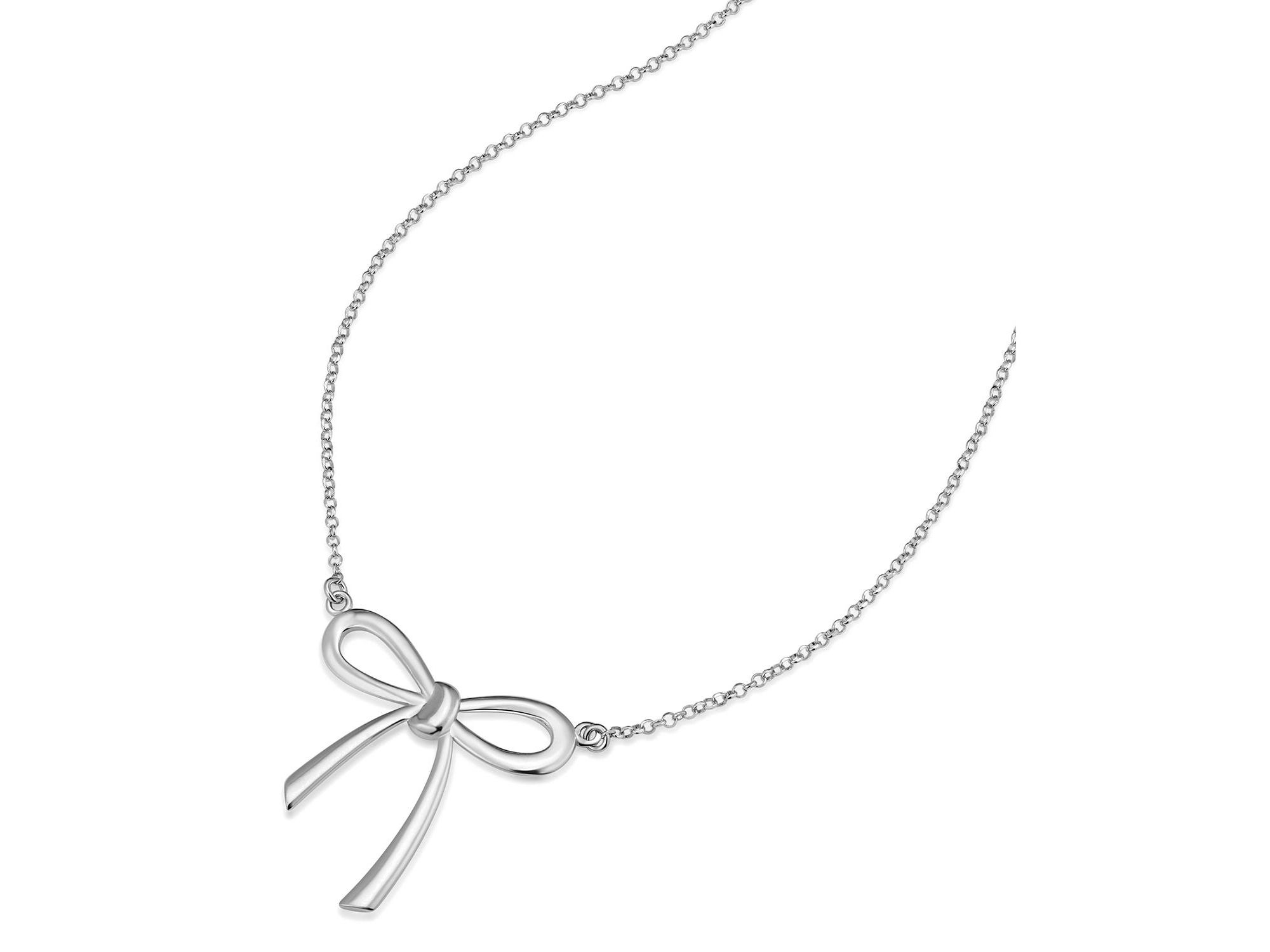 Sterling Wrap Me Up Bow Pendant Necklace, 18" — Image 3