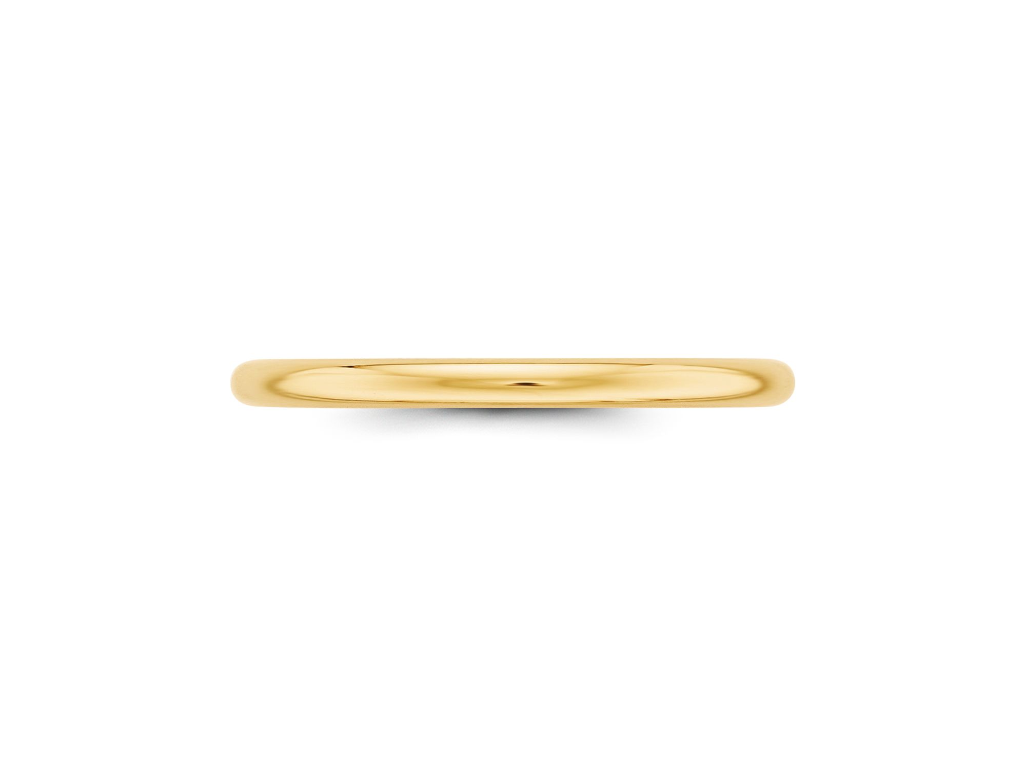 Men's 2mm Half Round Band Ring in 14K Yellow or 14K White Gold — Image 4