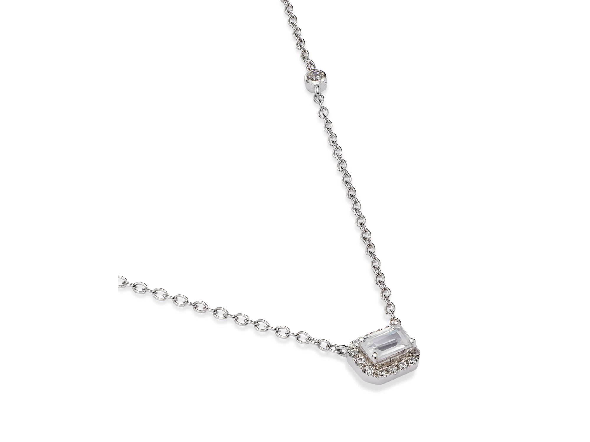 Diamond Mosaic Pendant Necklace in 14K White Gold, 0.50 tcw — Image 3