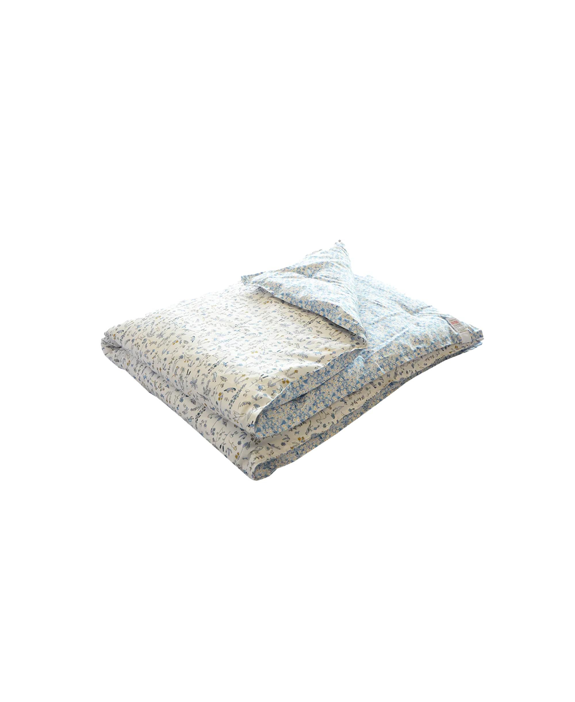 Liberty Fabric Theo Blue & Mitsi Valeria Print Heirloom Quilt, Crib — Image 3