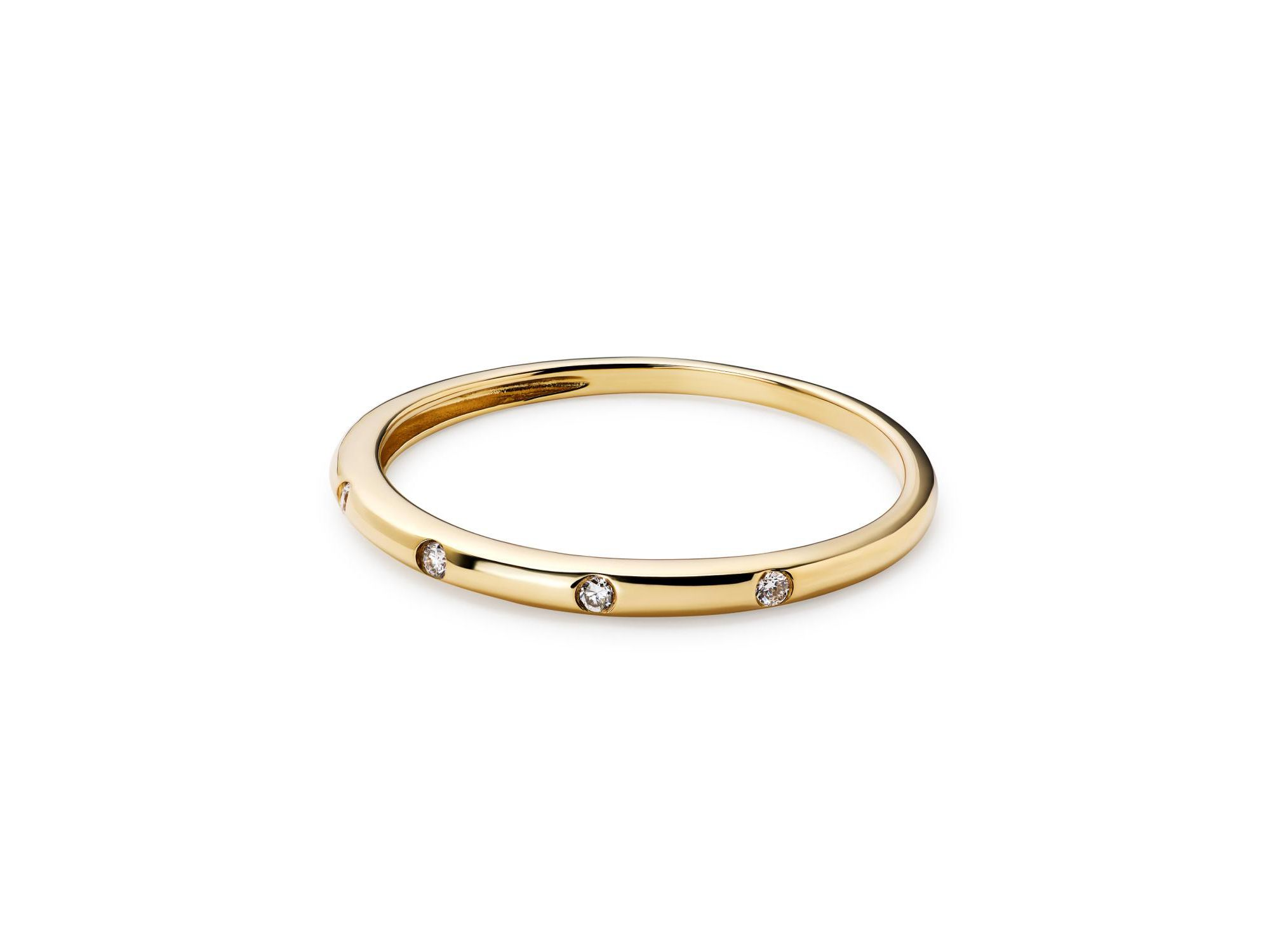 Gold Lab-Grown Diamond Station Band Ring — Image 5
