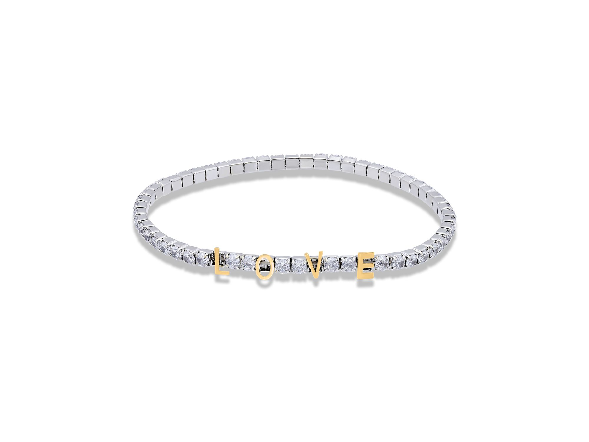 LOVE Cubic Zirconia Stretch Bracelet - Exclusive — Image 4