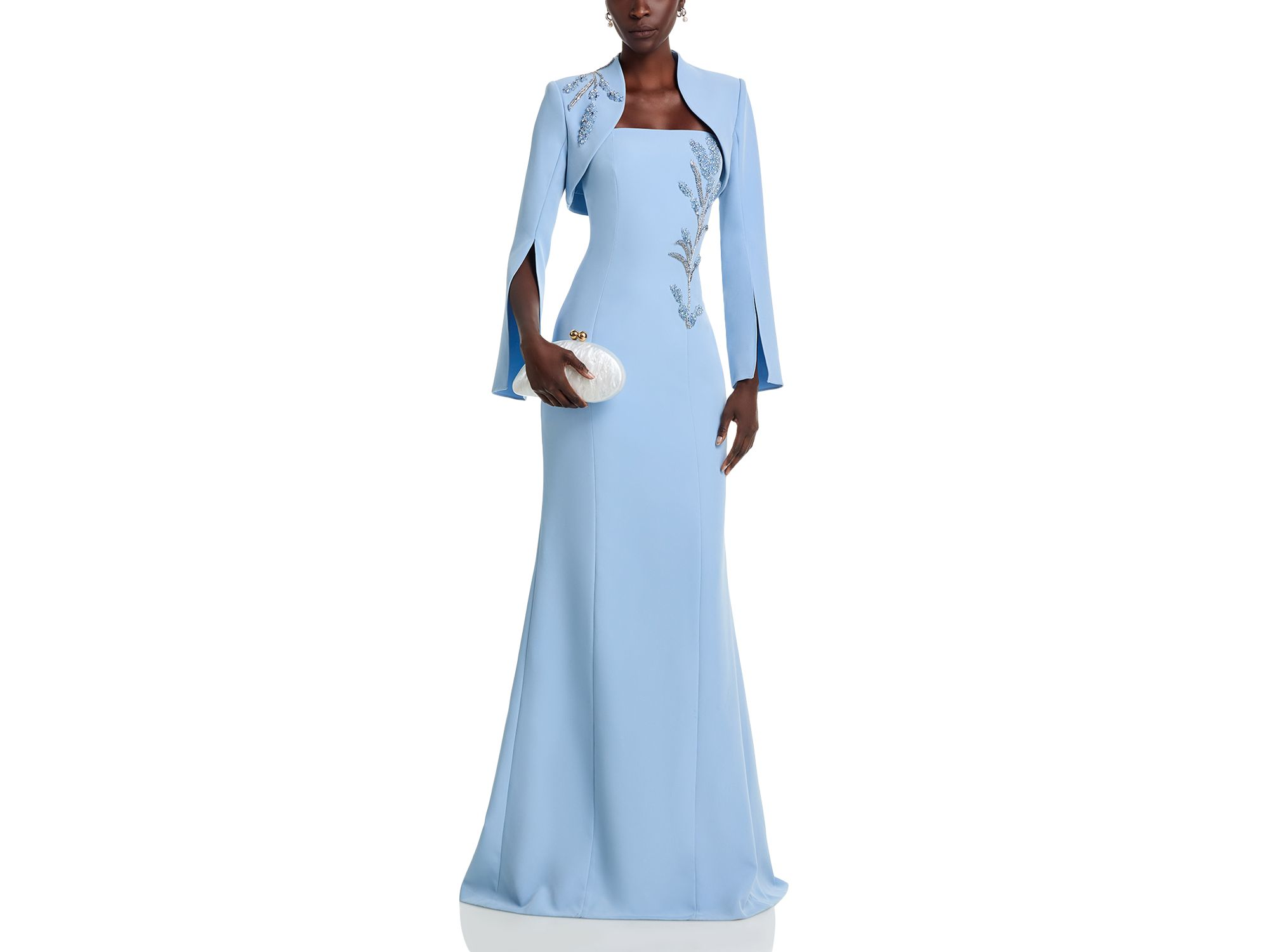 Crepe Bead Trim Bolero & Strapless Gown — Image 3