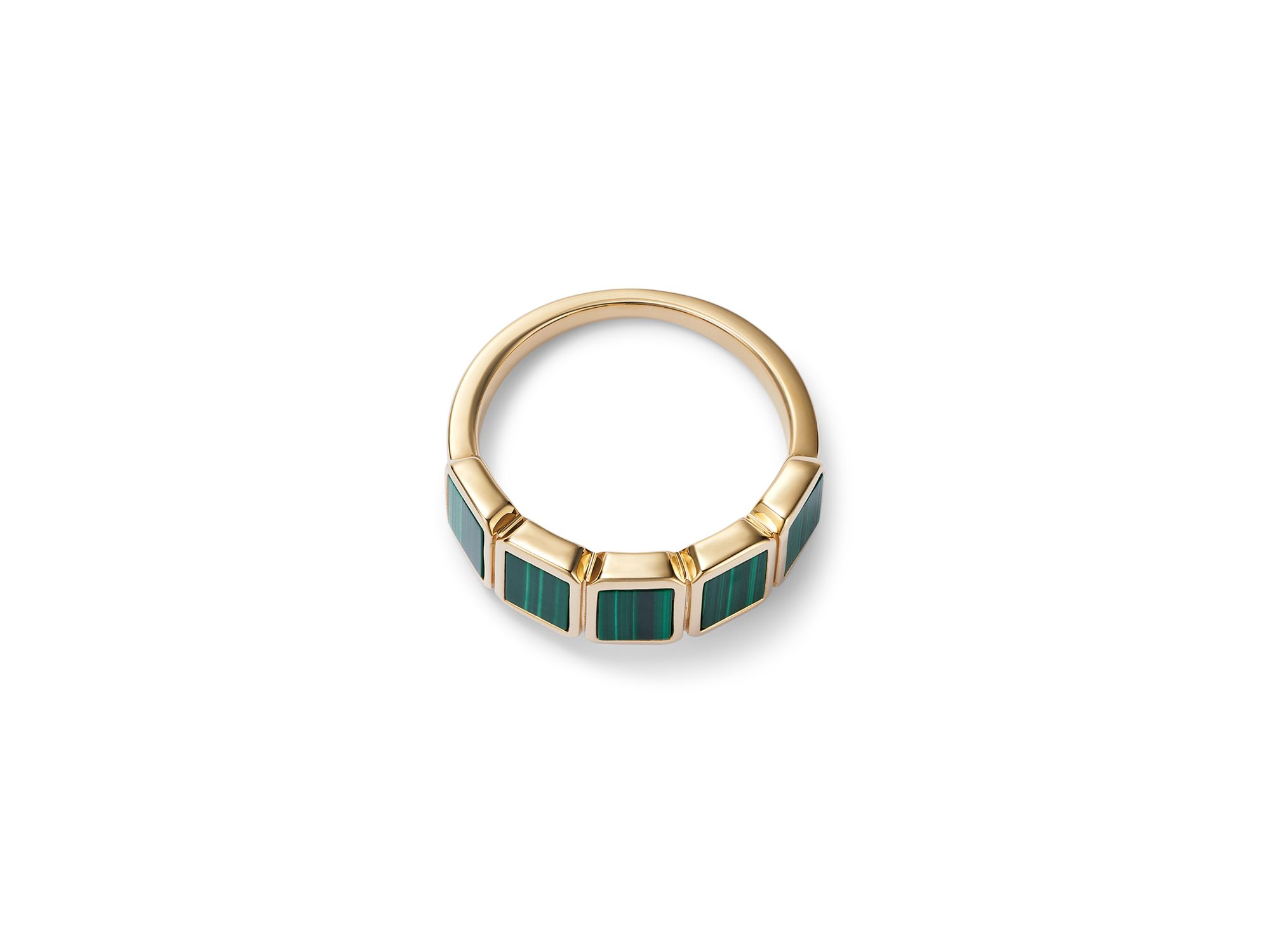 Malachite Ring in 14K Yellow Gold — Image 3