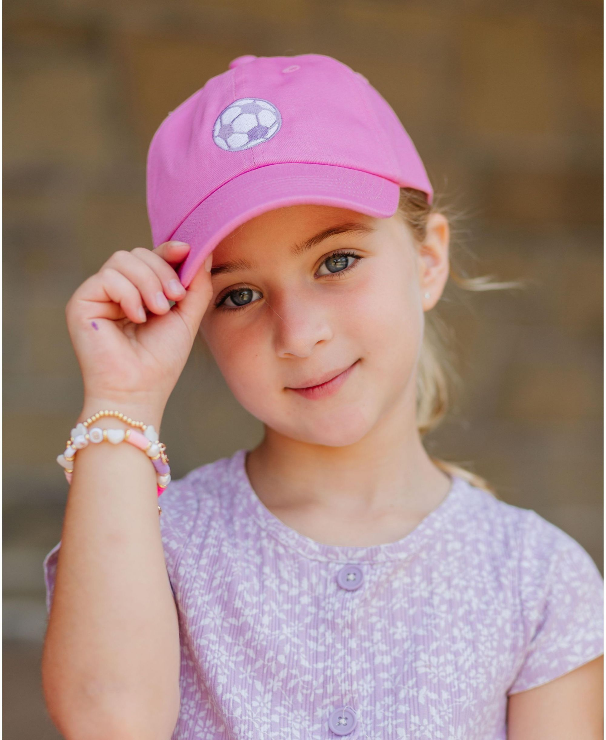 Girls' Soccer Bow Baseball Hat in Magenta - Little Kid — Image 4