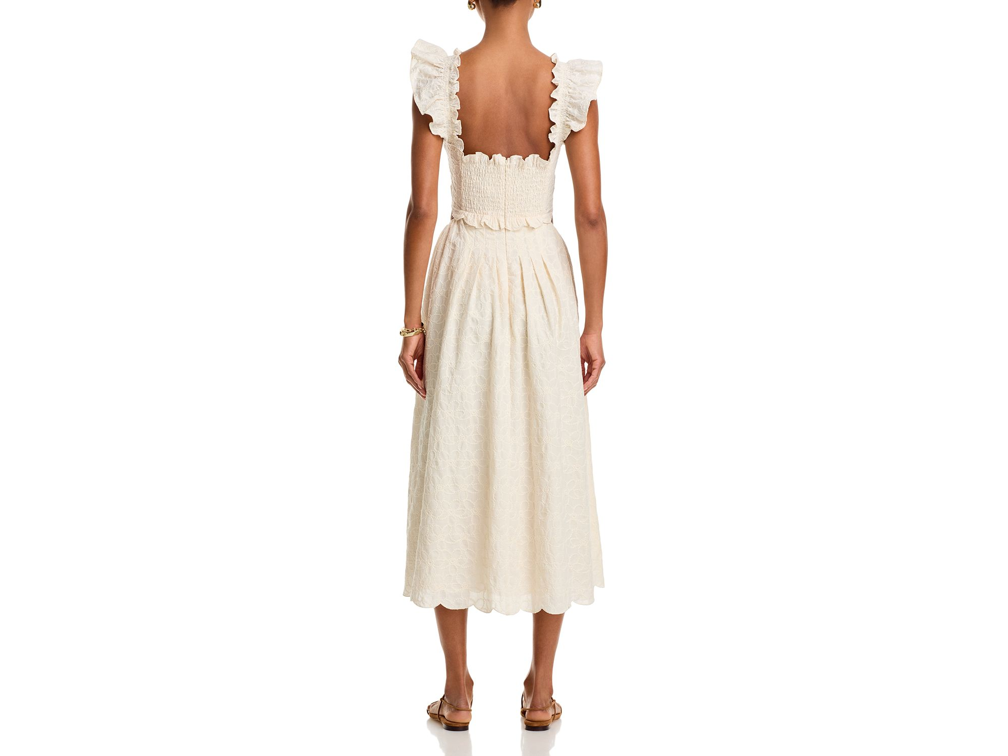 Embroidered Scallop Trim Dress - Exclusive — Image 3