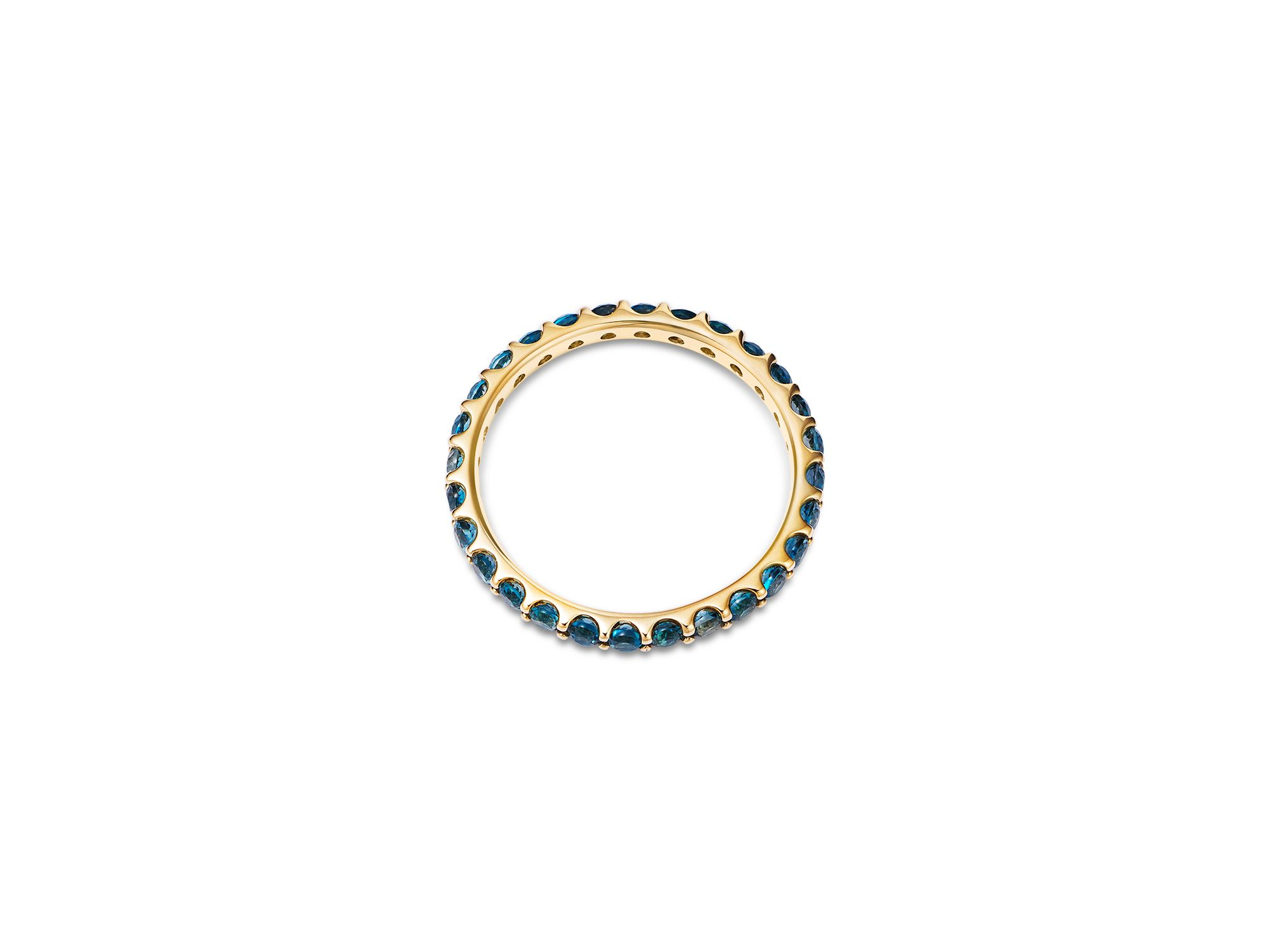 London Blue Topaz Stacking Eternity Band in 14K Yellow Gold — Image 3