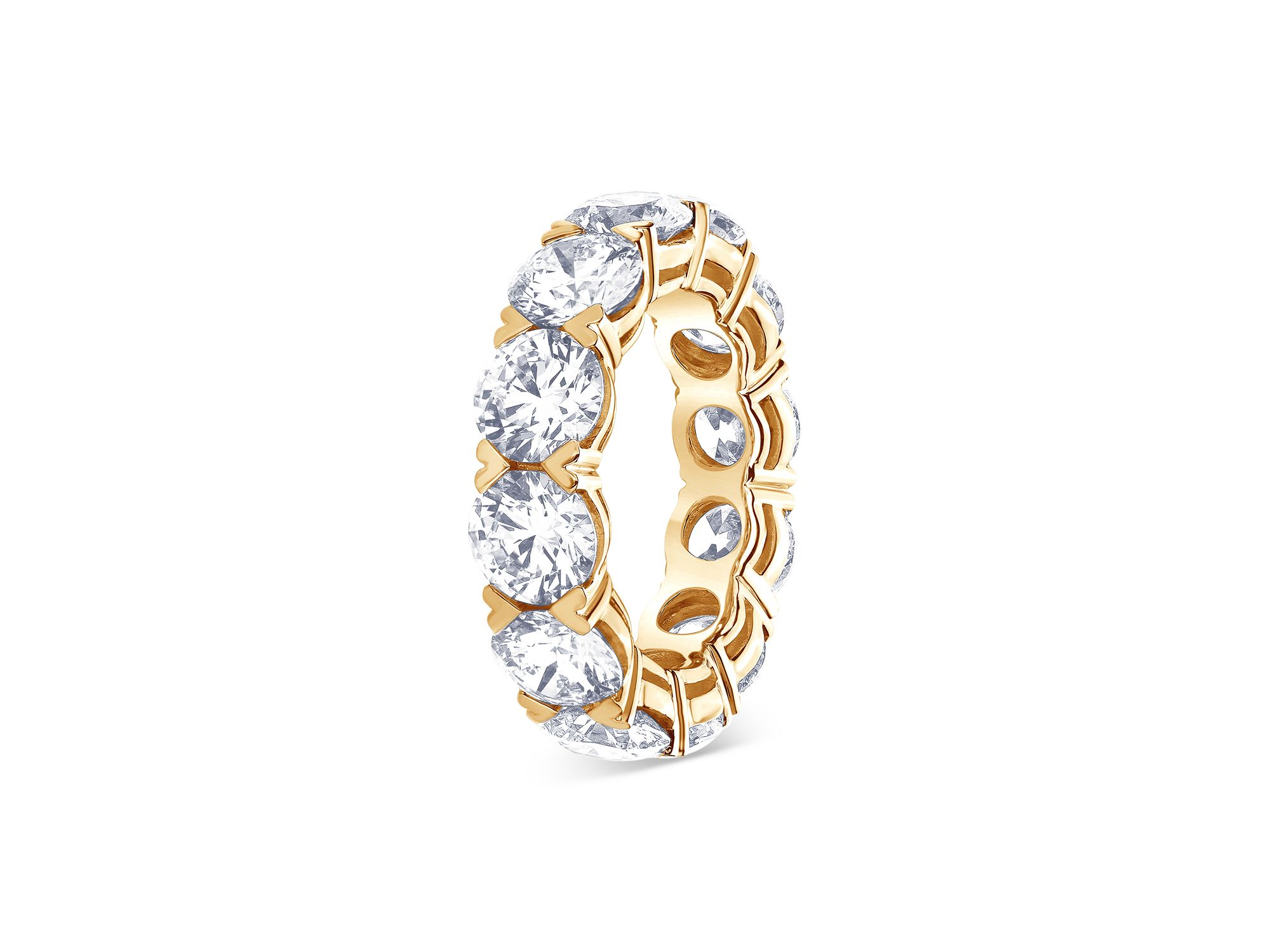 Certified Lab Grown Diamond Eternity Band in 18K Yellow Gold, 10.05 tcw — Image 3