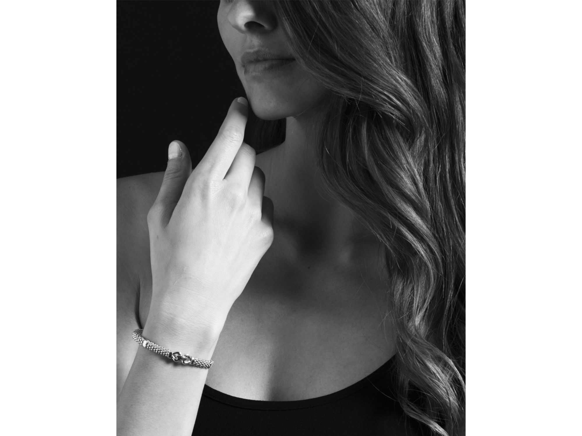 Derby Small Buckle Sterling Caviar Bracelet — Image 3