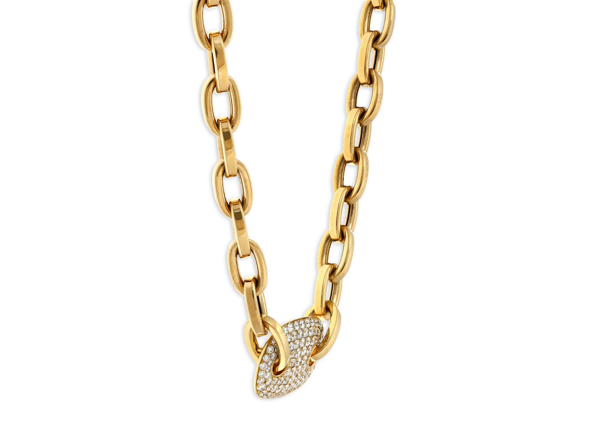 18K Yellow Gold Diamond Pave Pendant Necklace, 15.5-17.5" - Exclusive — Image 3