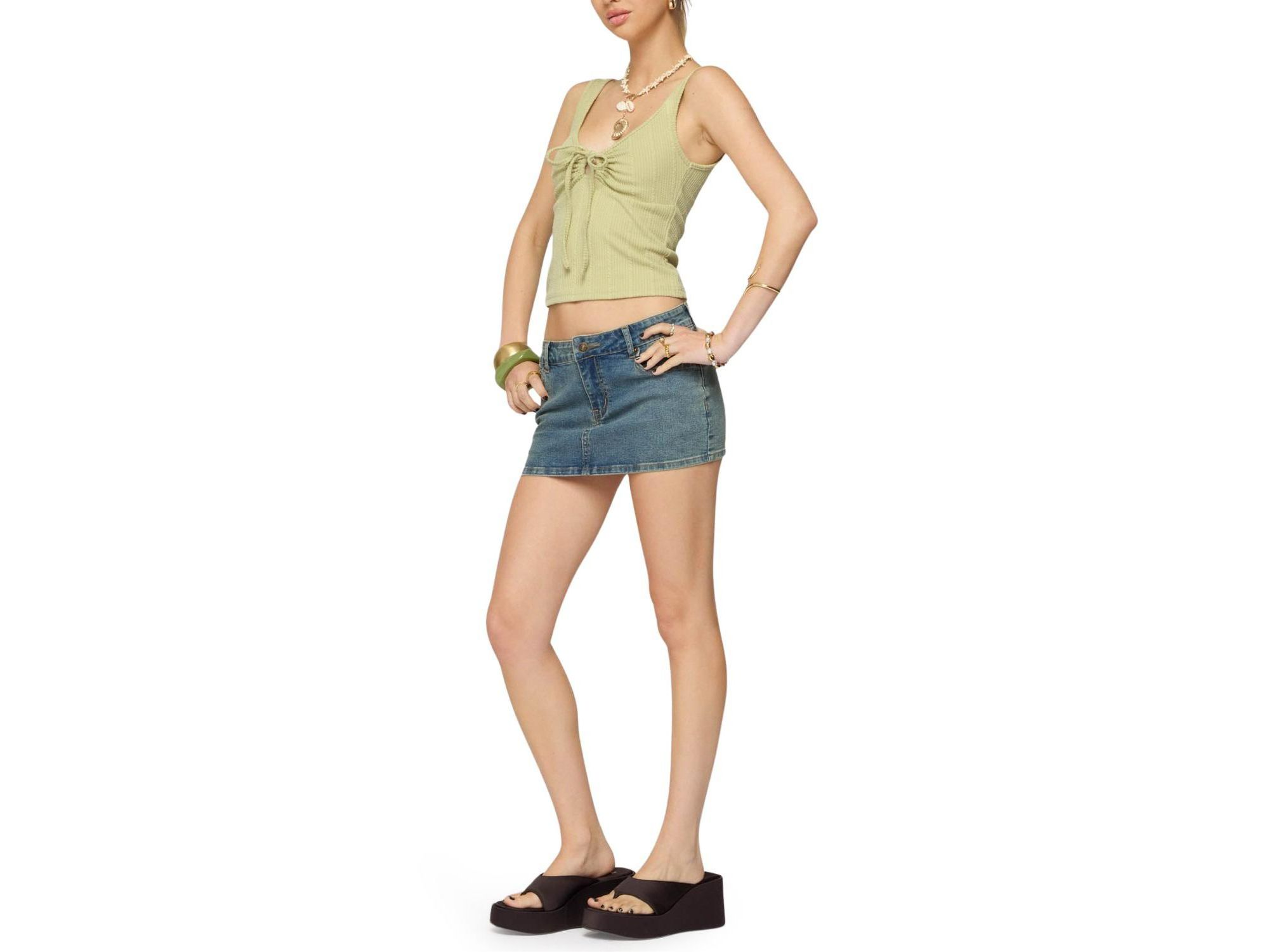 Yarah Keyhole Textured Ribbed Tank Top — Image 3