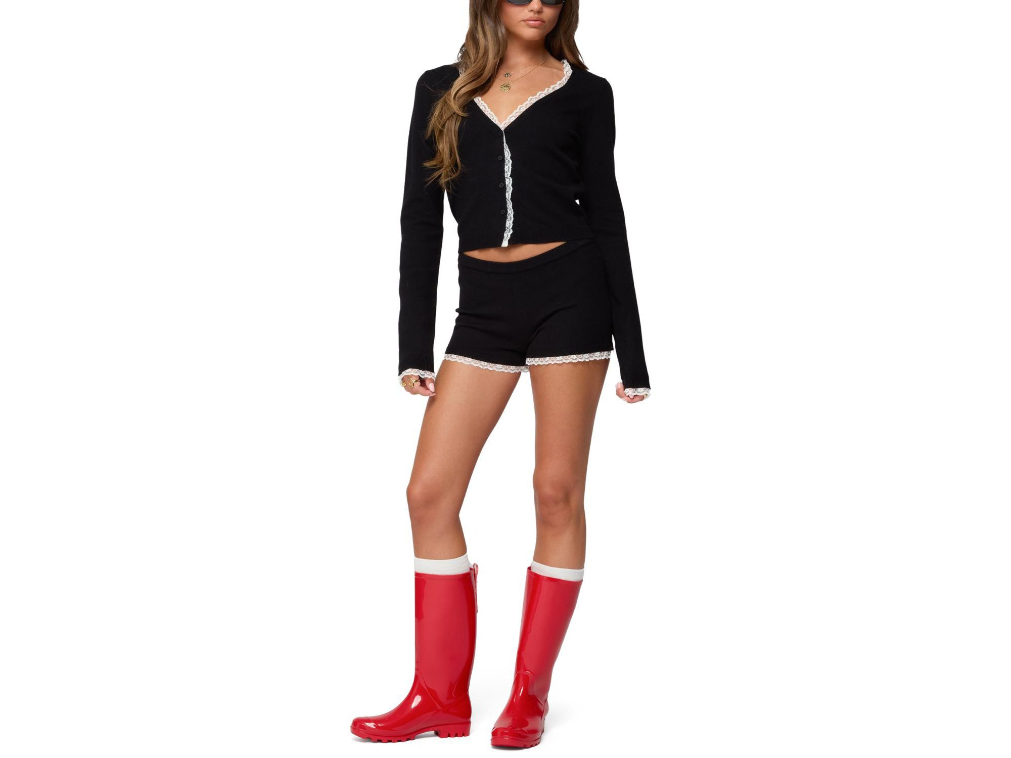 Sansa Lacey Knit Micro Shorts — Image 5