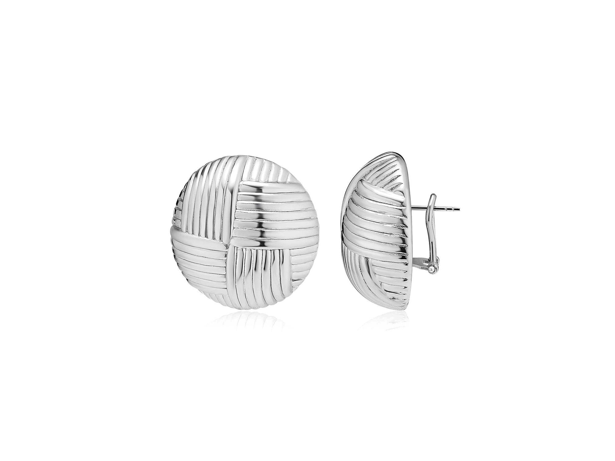 Sterling Woven Button Earrings — Image 5