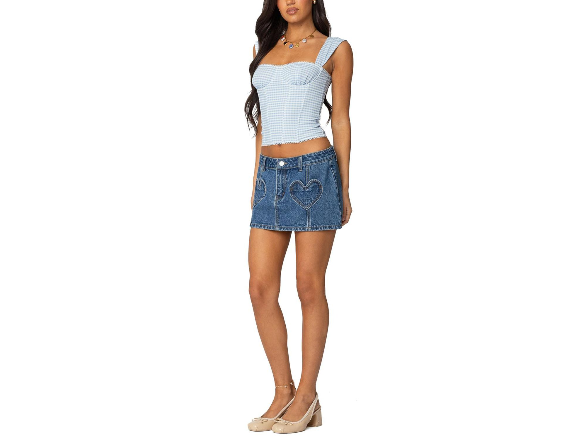 Heart Pocket Denim Mini Skirt — Image 3