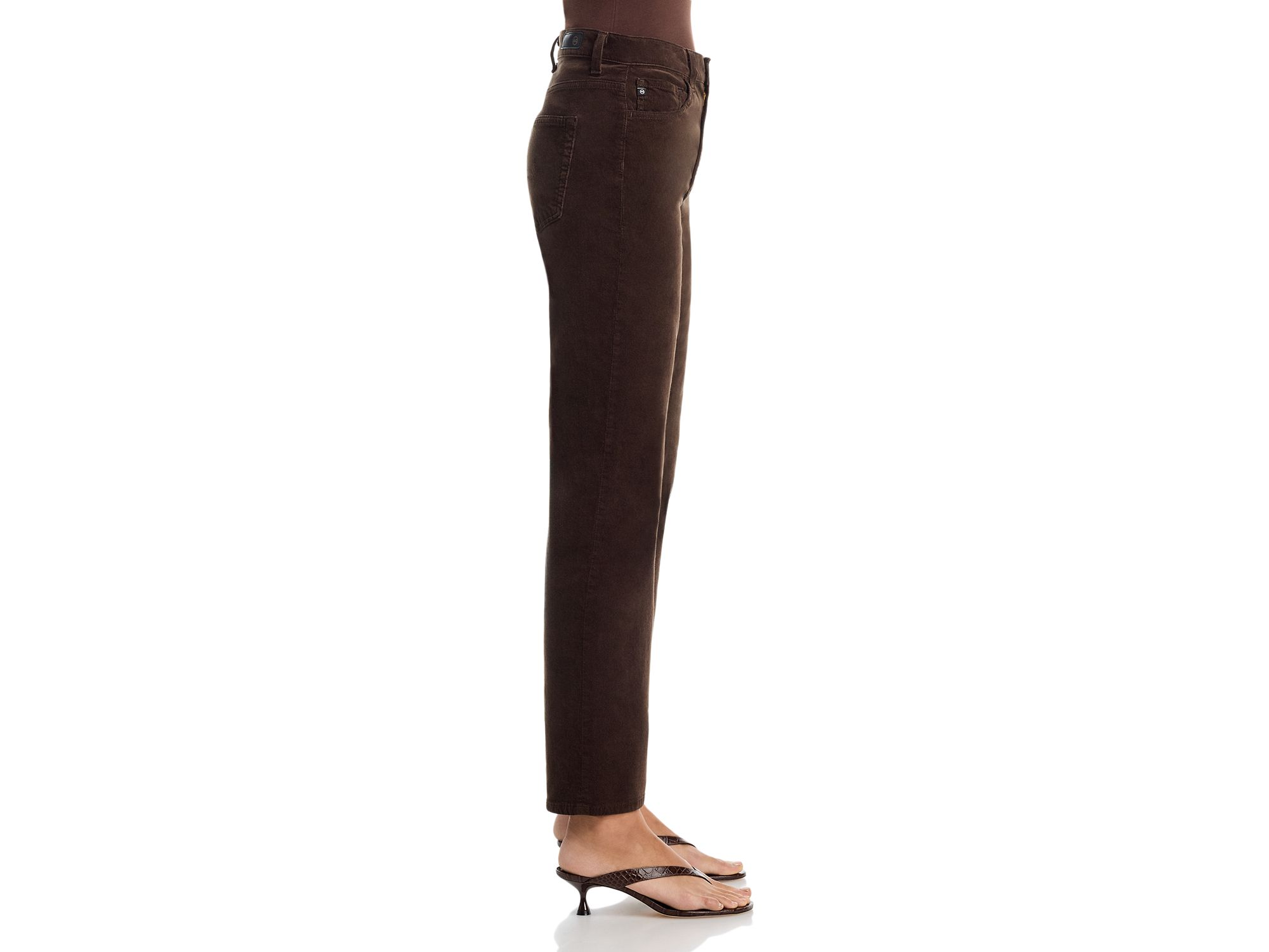 Brinley Mid Rise Straight Corduroy Jeans in Rich Umber — Image 5